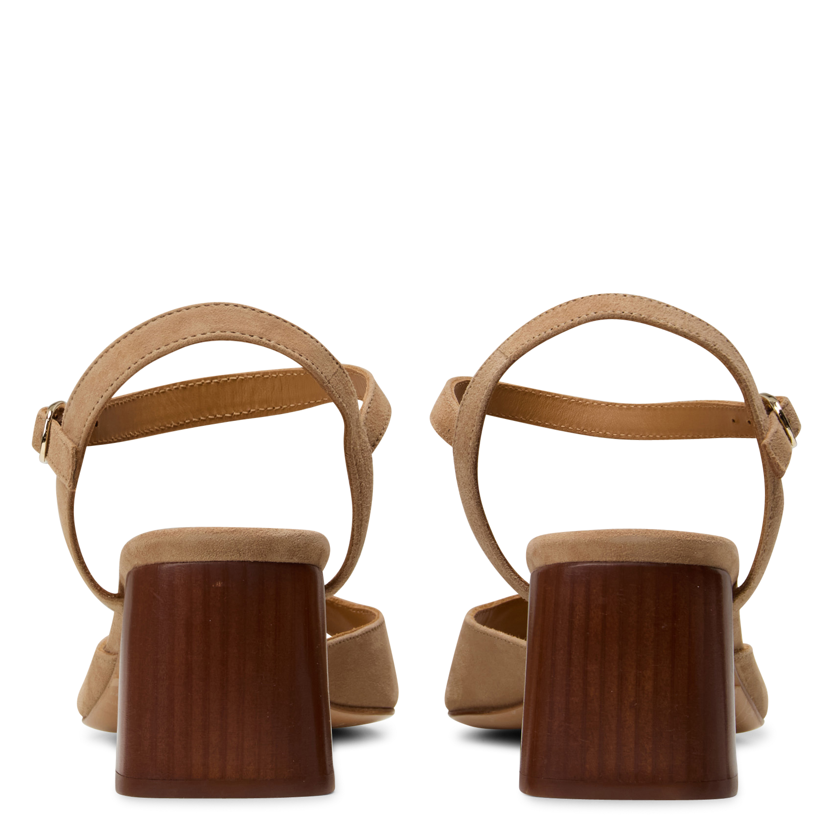 Sandalen van veloursleer met hak BOBBIES Beige