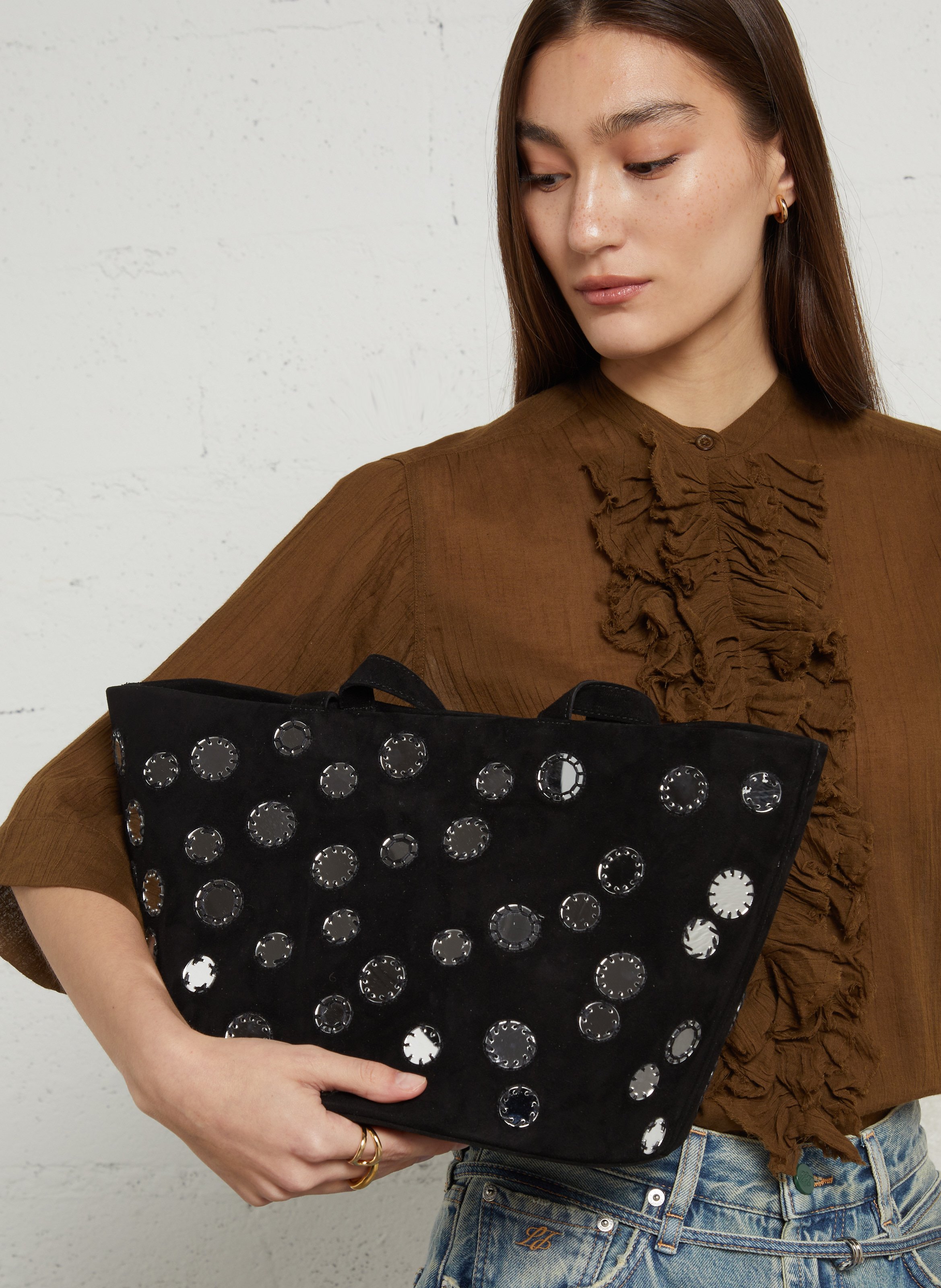 Ledershopper LAURENCE BRAS Schwarz