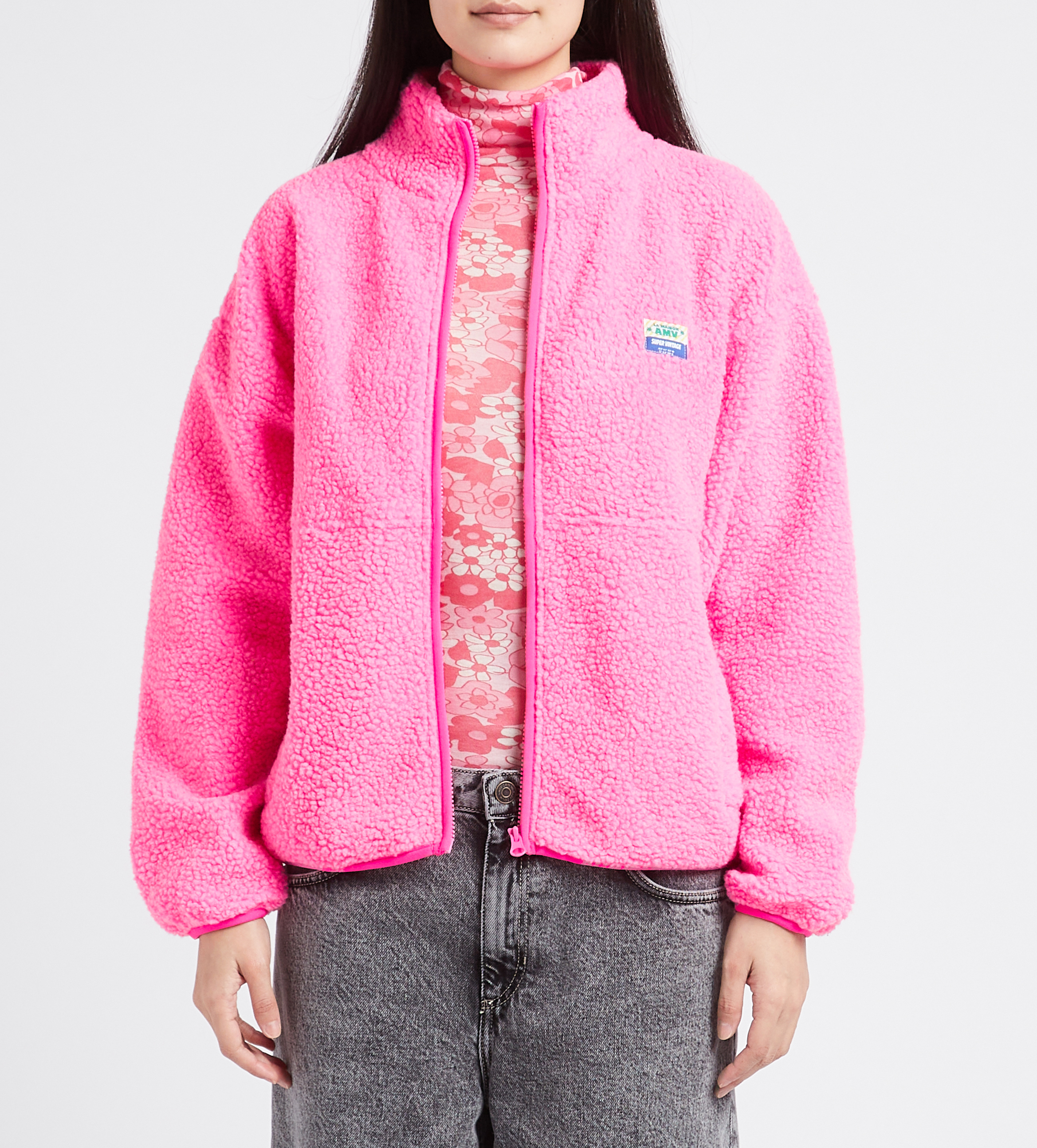 Fleecejacke mit Reißverschluss AMERICAN VINTAGE Rosa