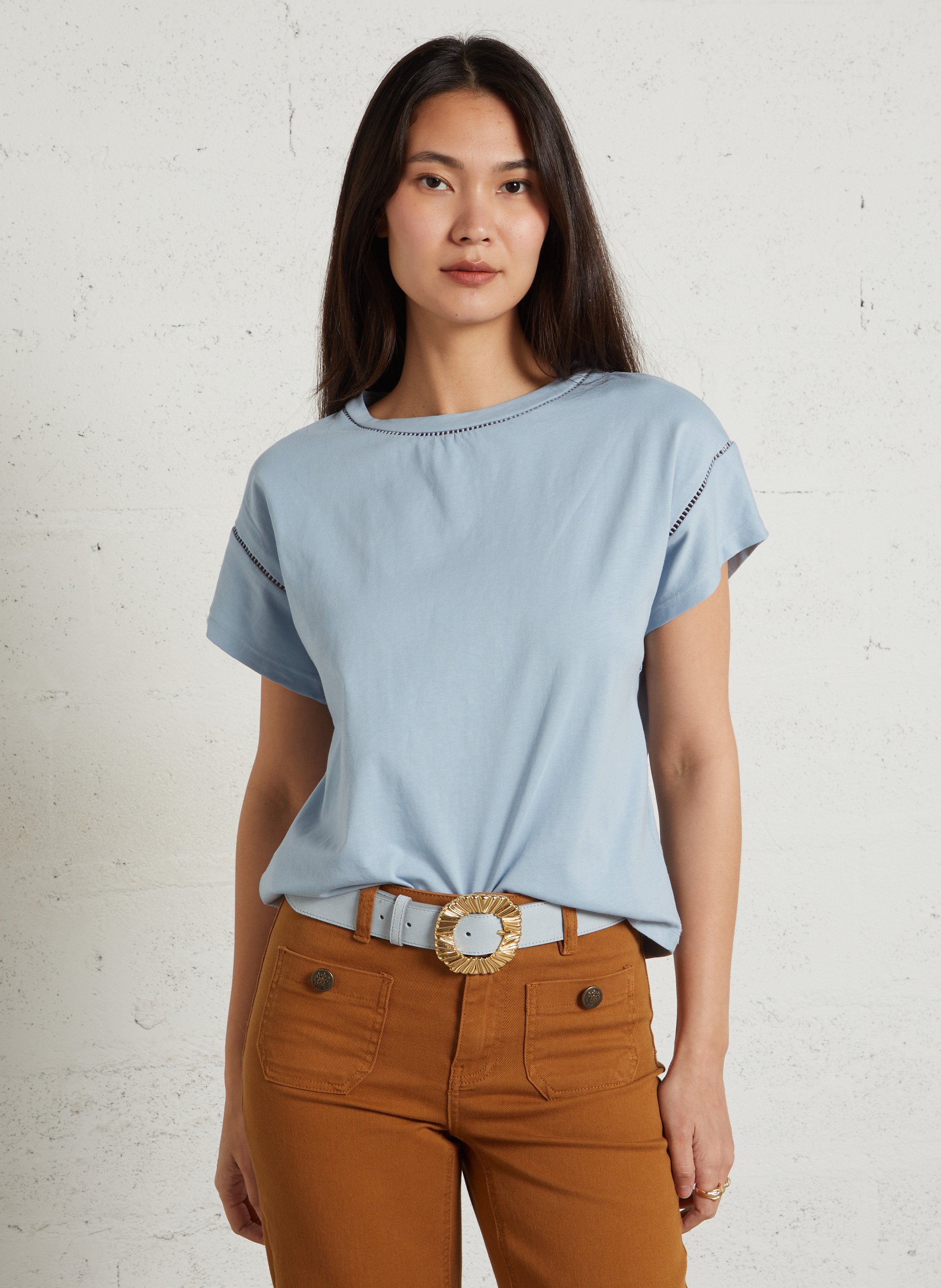 Tee-shirt col rond en coton MAISON 123