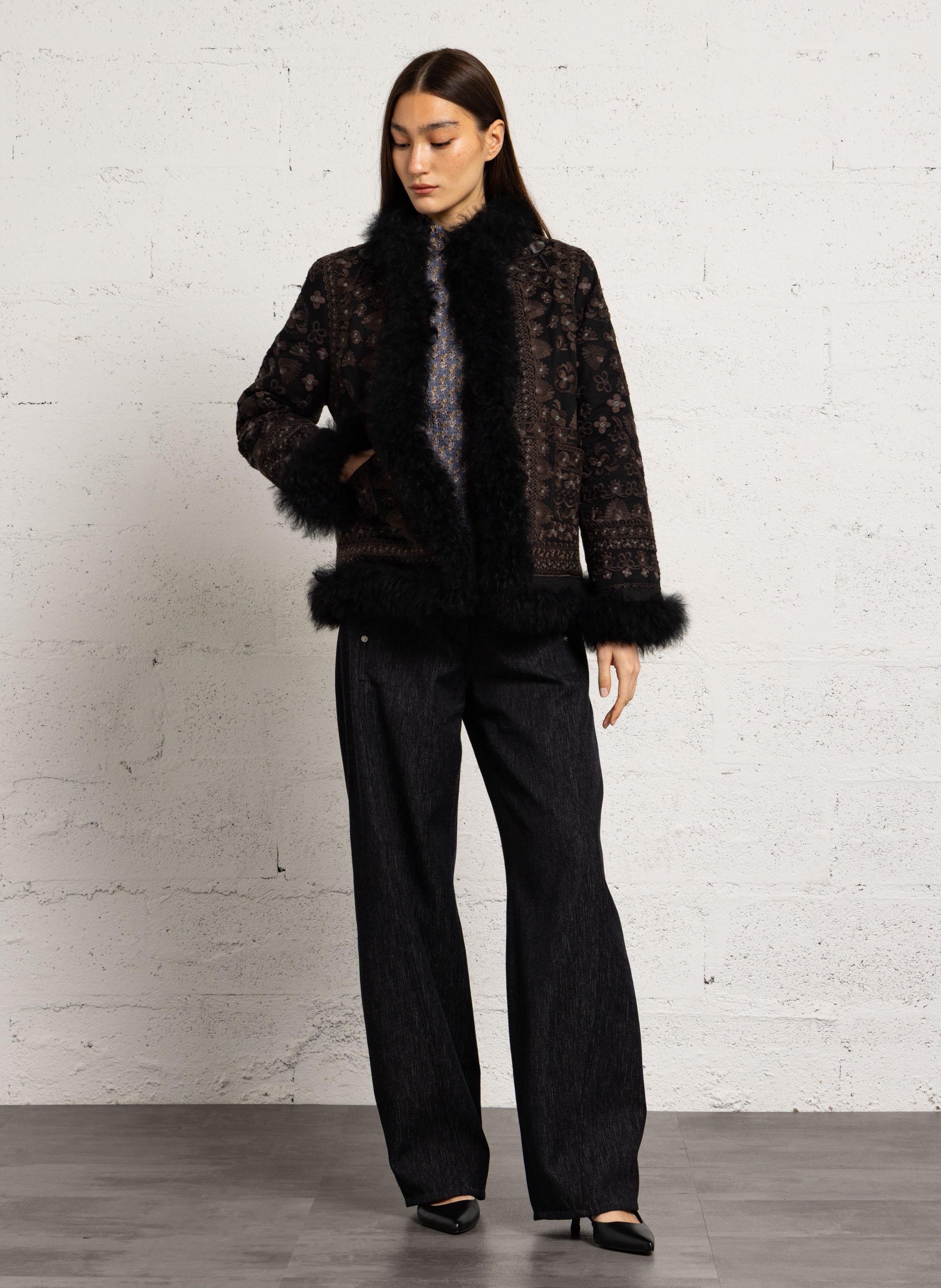 Embroidered cotton jacket | Black ANTIK BATIK Women
