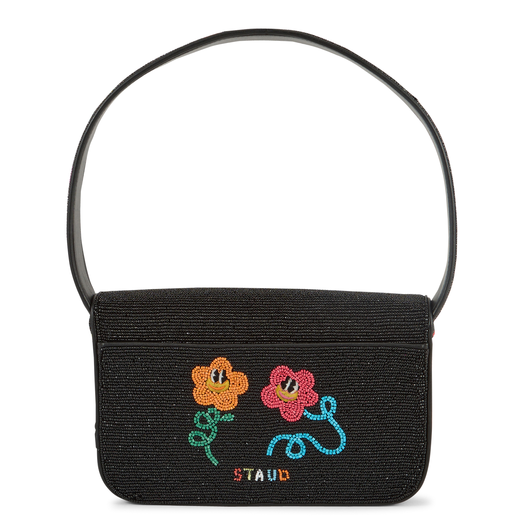 Sac épaule à perles motif champignons STAUD Multicolore