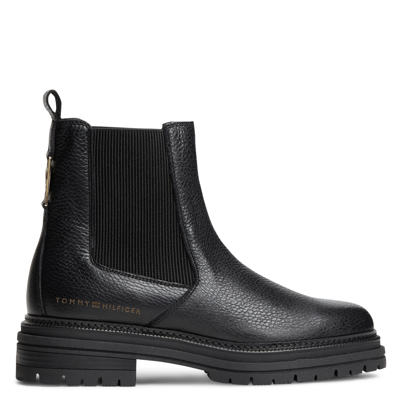 Solid color leather Chelsea boots TOMMY HILFIGER Black