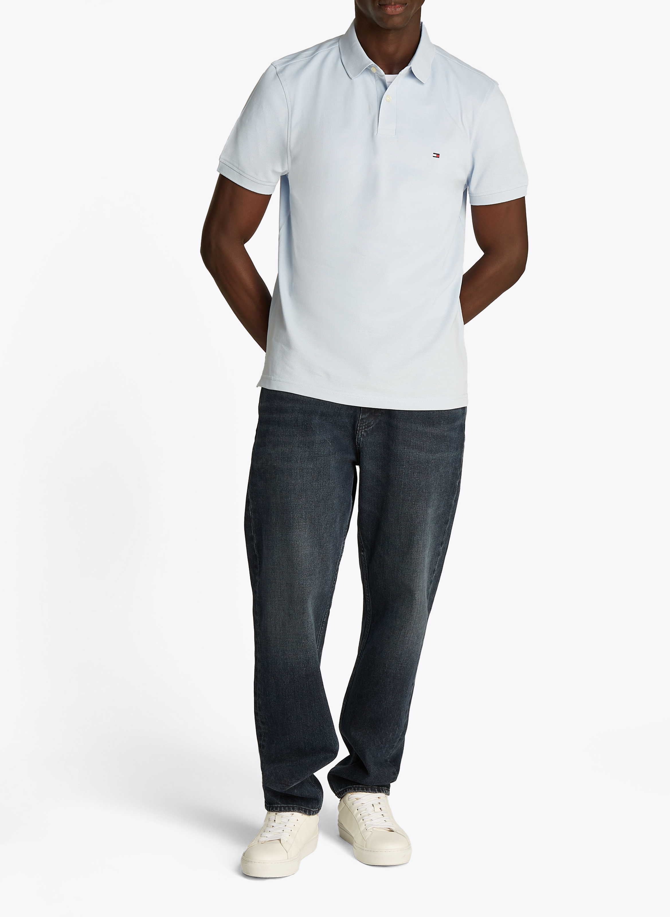 Polo regular-fit en coton biologique mélangé TOMMY HILFIGER Bleu
