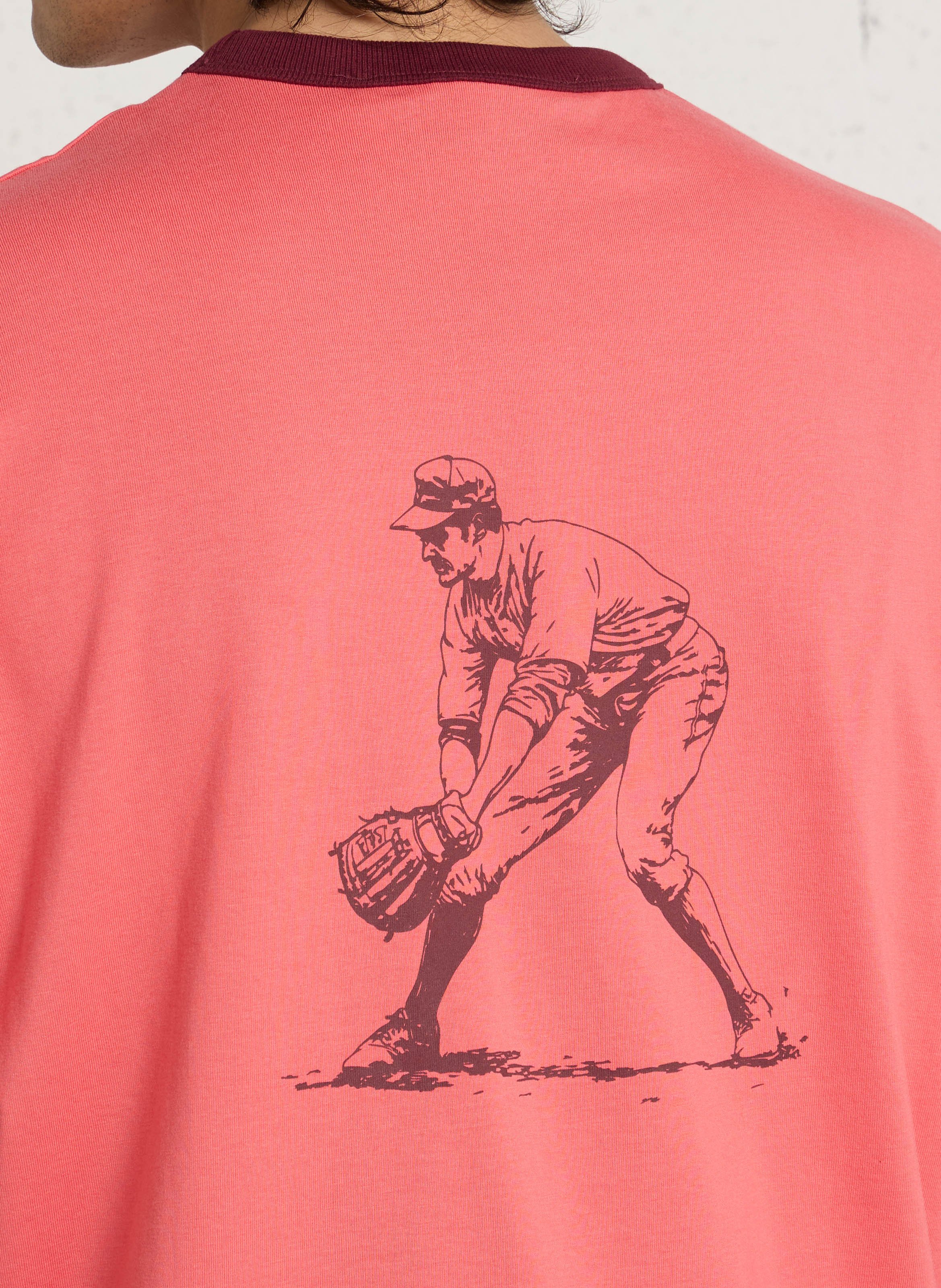 Recht T-shirt met ronde hals en zeefdruk CHEVIGNON Rood
