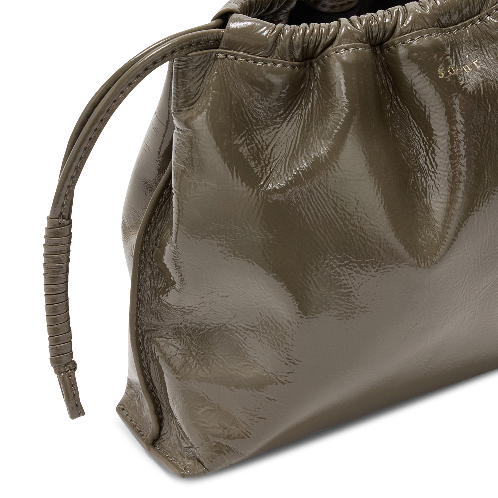 Umhängetasche aus Lackleder SOEUR Khaki