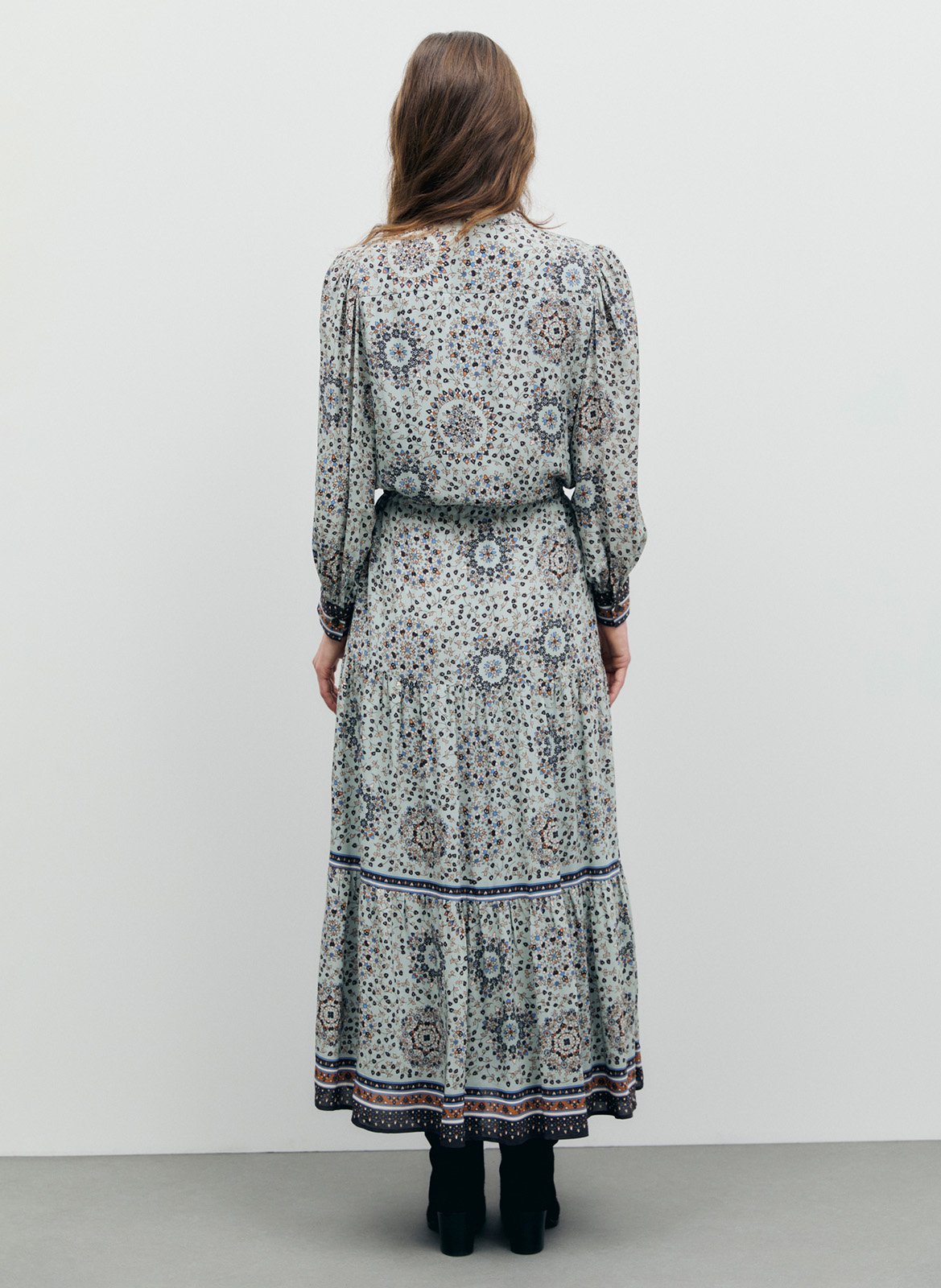 Long printed henley dress GERARD DAREL Blue