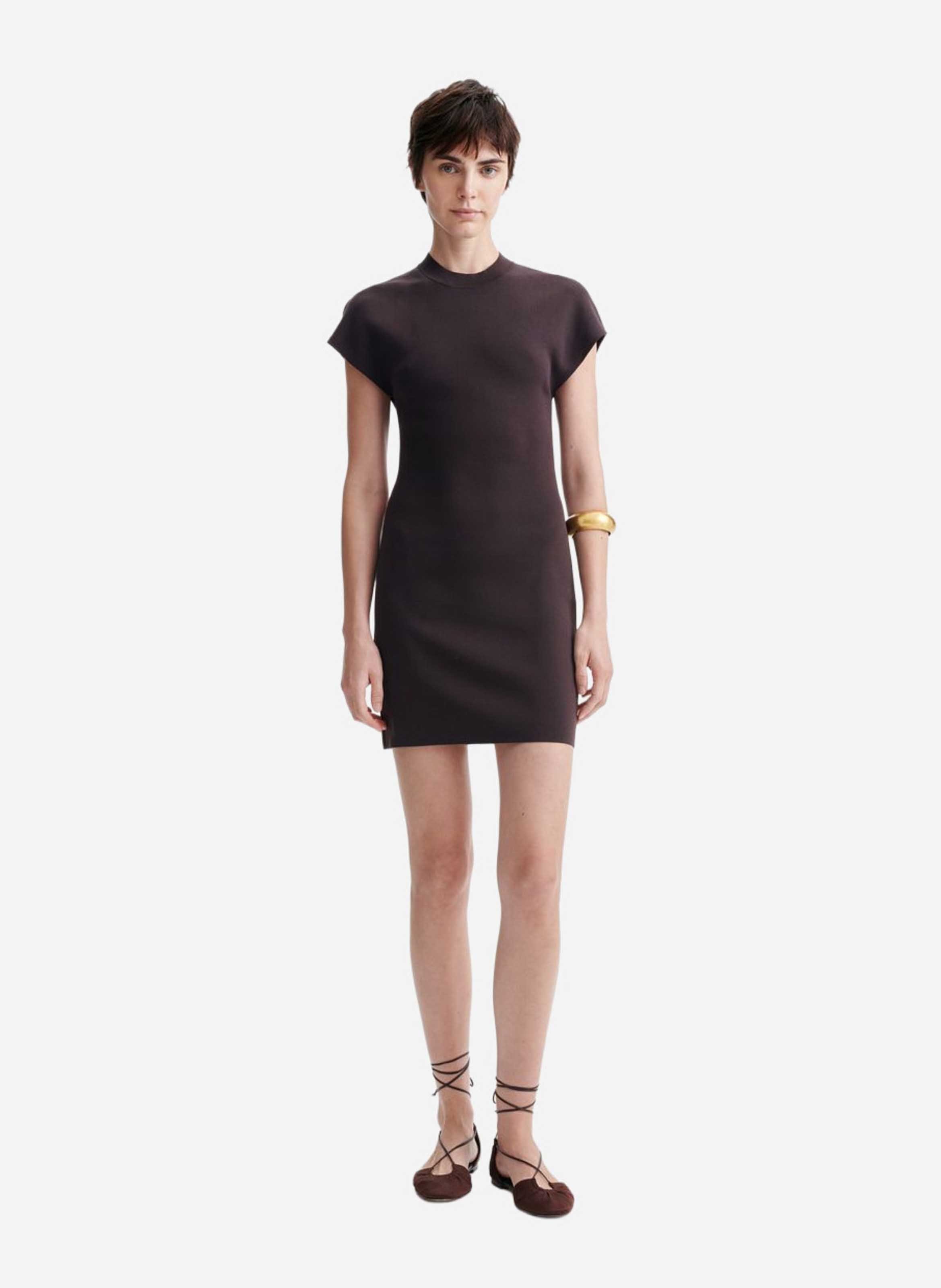 Robe court col rond VANESSA BRUNO Marron