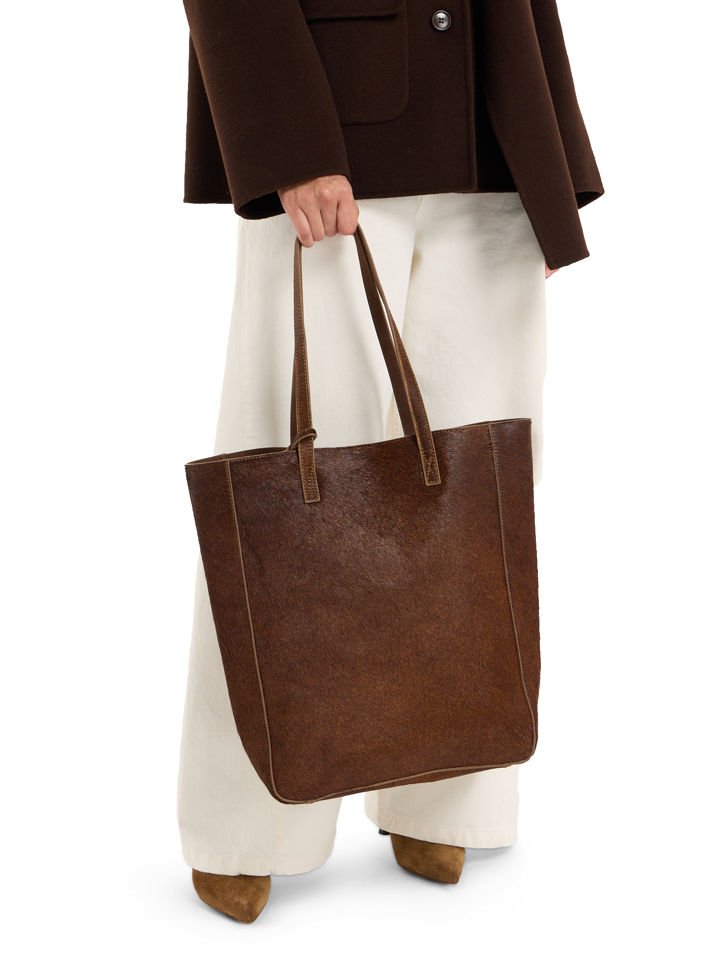 Leather tote bag Gab SAISON 1865 Brown