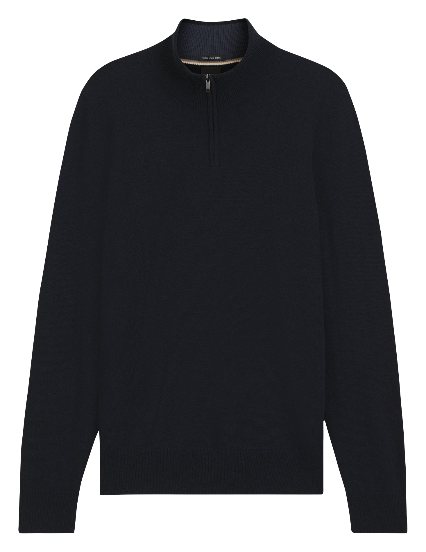 Pull col montant en laine mélangée BOSS Bleu