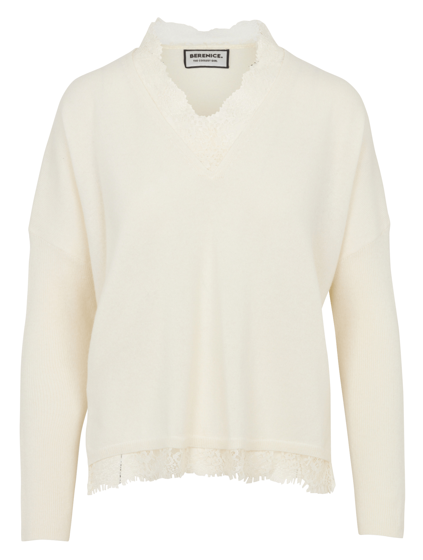 Weiter Wollpullover mit V-Ausschnitt BERENICE