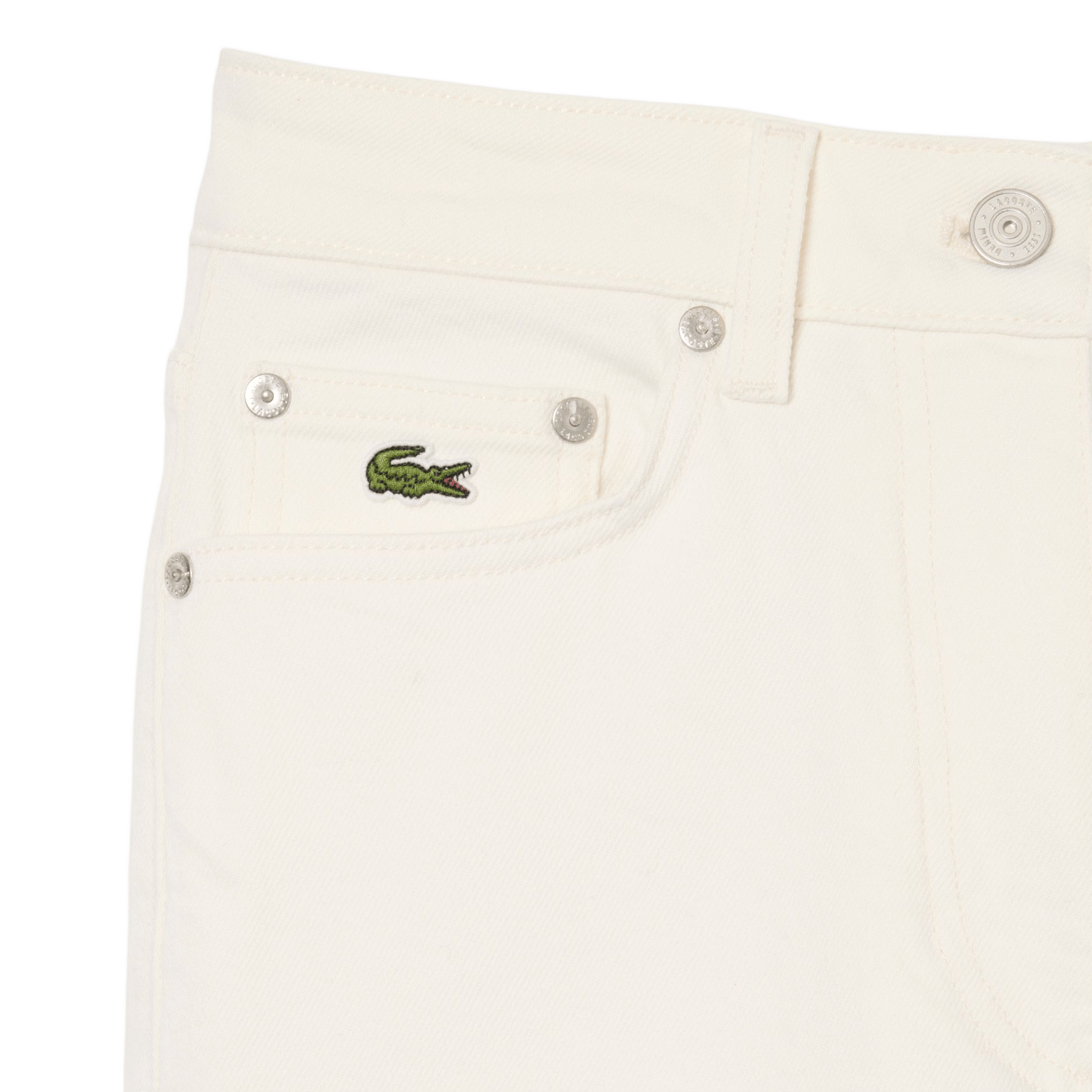 Gerade geschnittene Hose aus Baumwoll-Mix mit hohem Bund LACOSTE Weiss