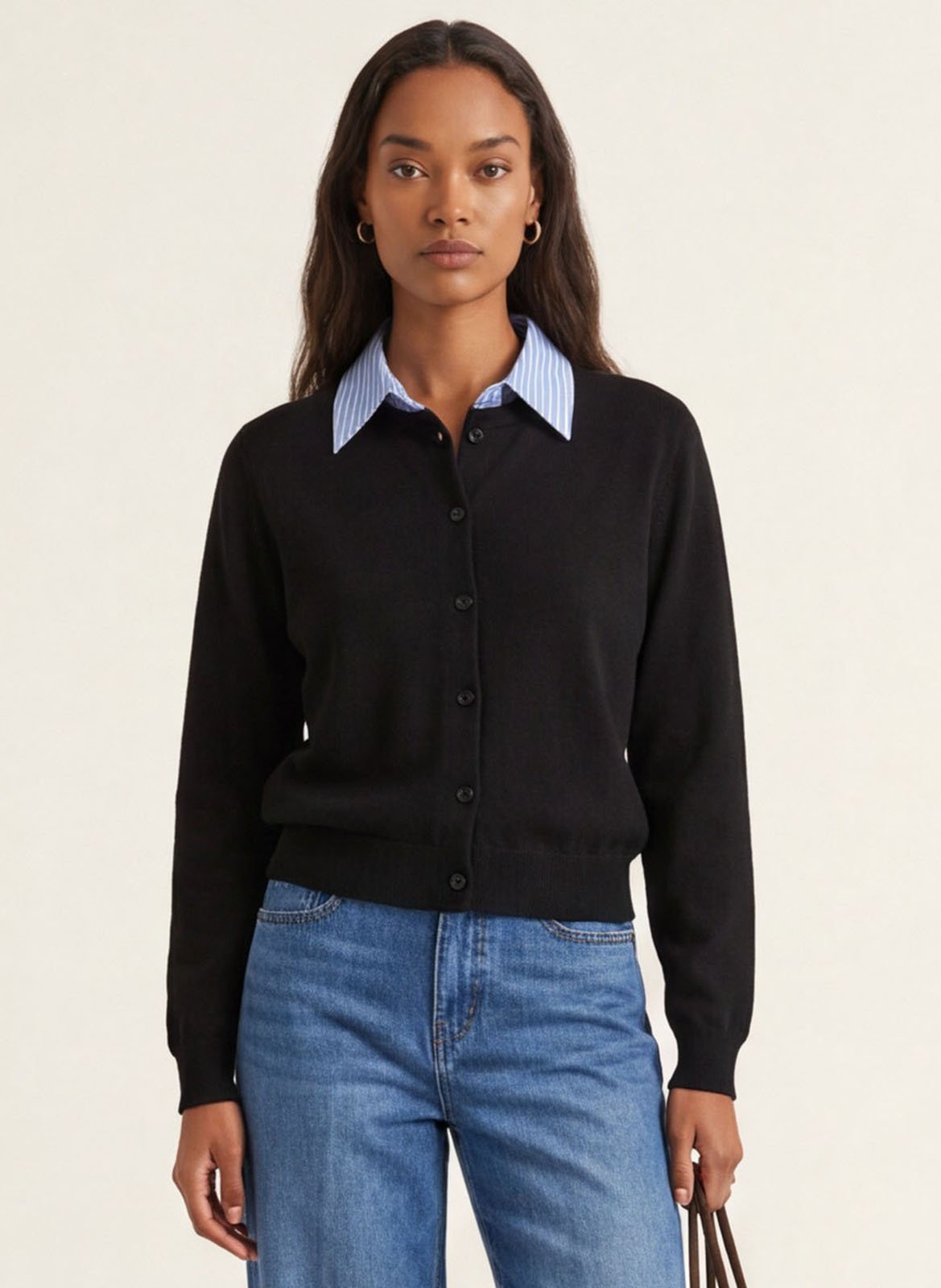 Gilet droit col amovible rayé KOOKAI Bleu