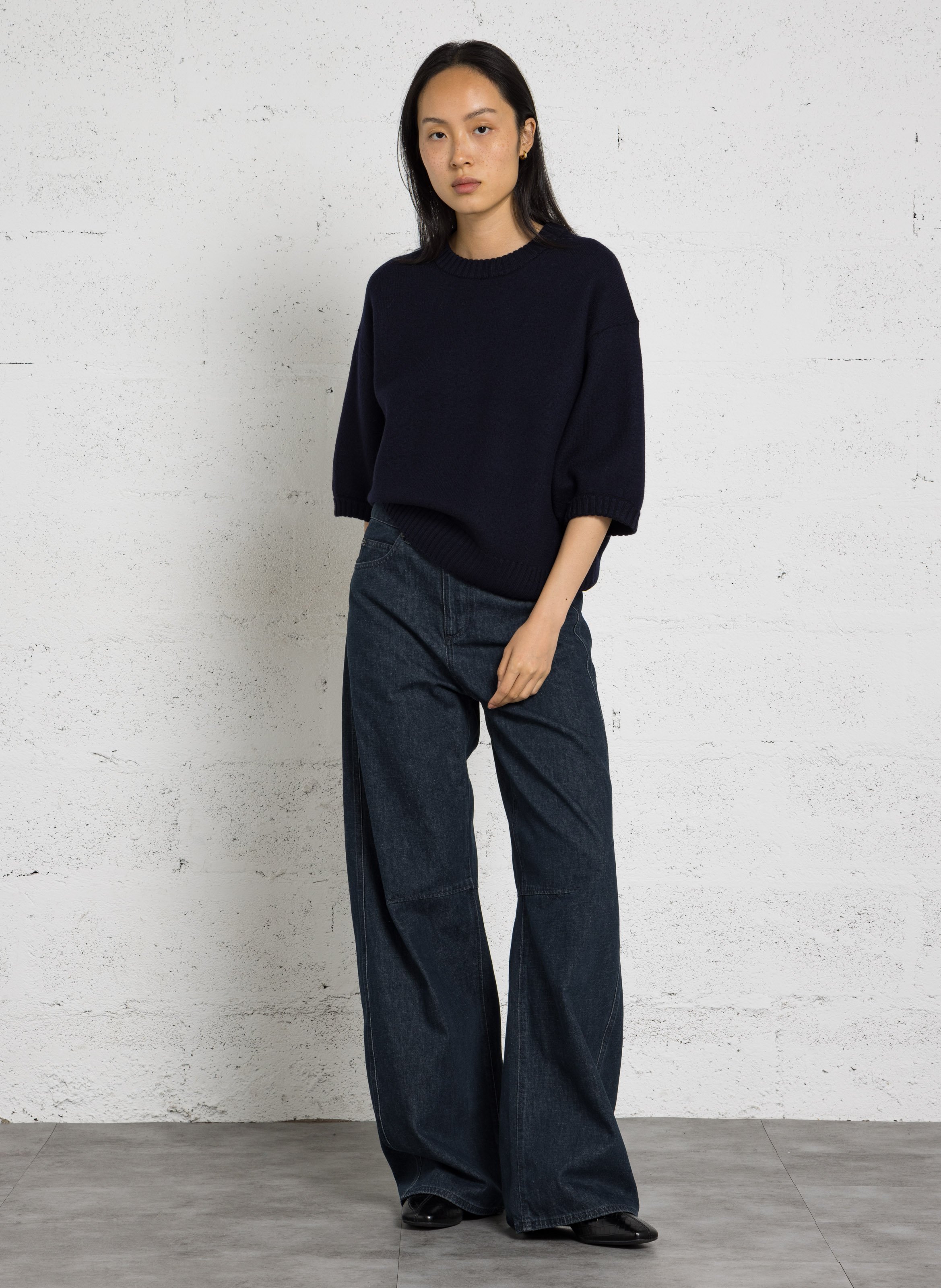 Straight-cut wool sweater SOEUR Blue