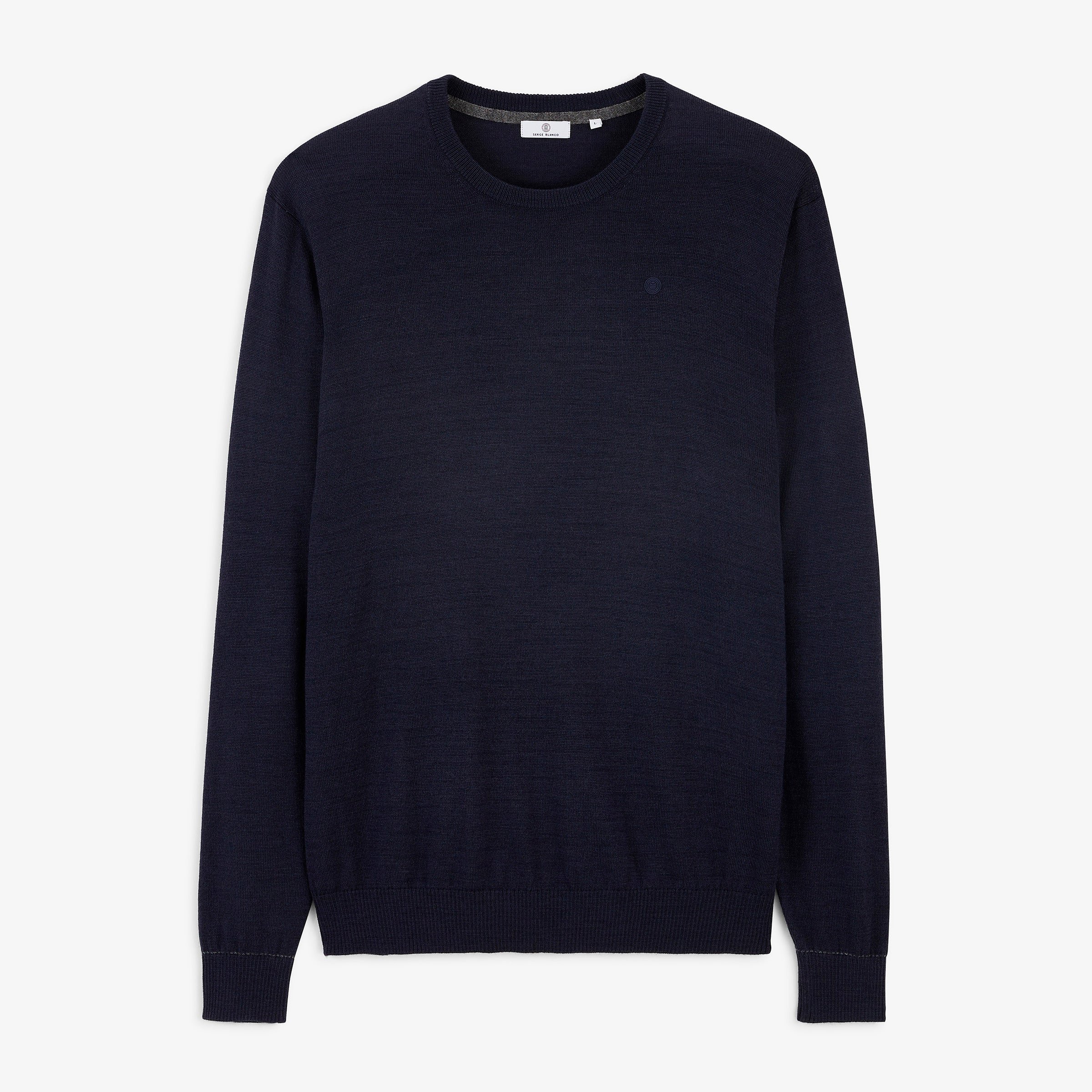Essential navy blue crew-neck MAO sweatshirt SERGE BLANCO Blue