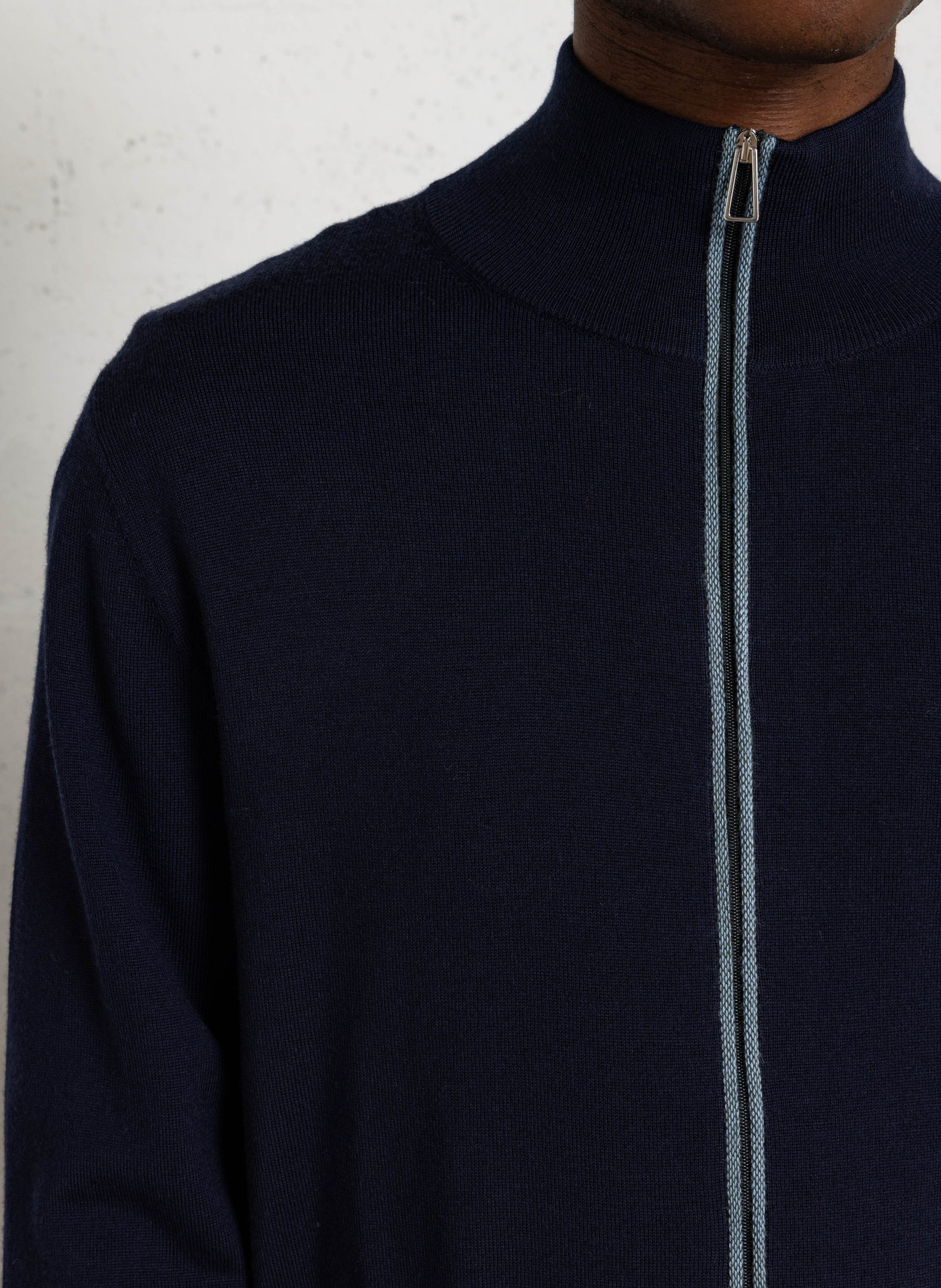 Gilet col montant en laine PAUL SMITH Bleu
