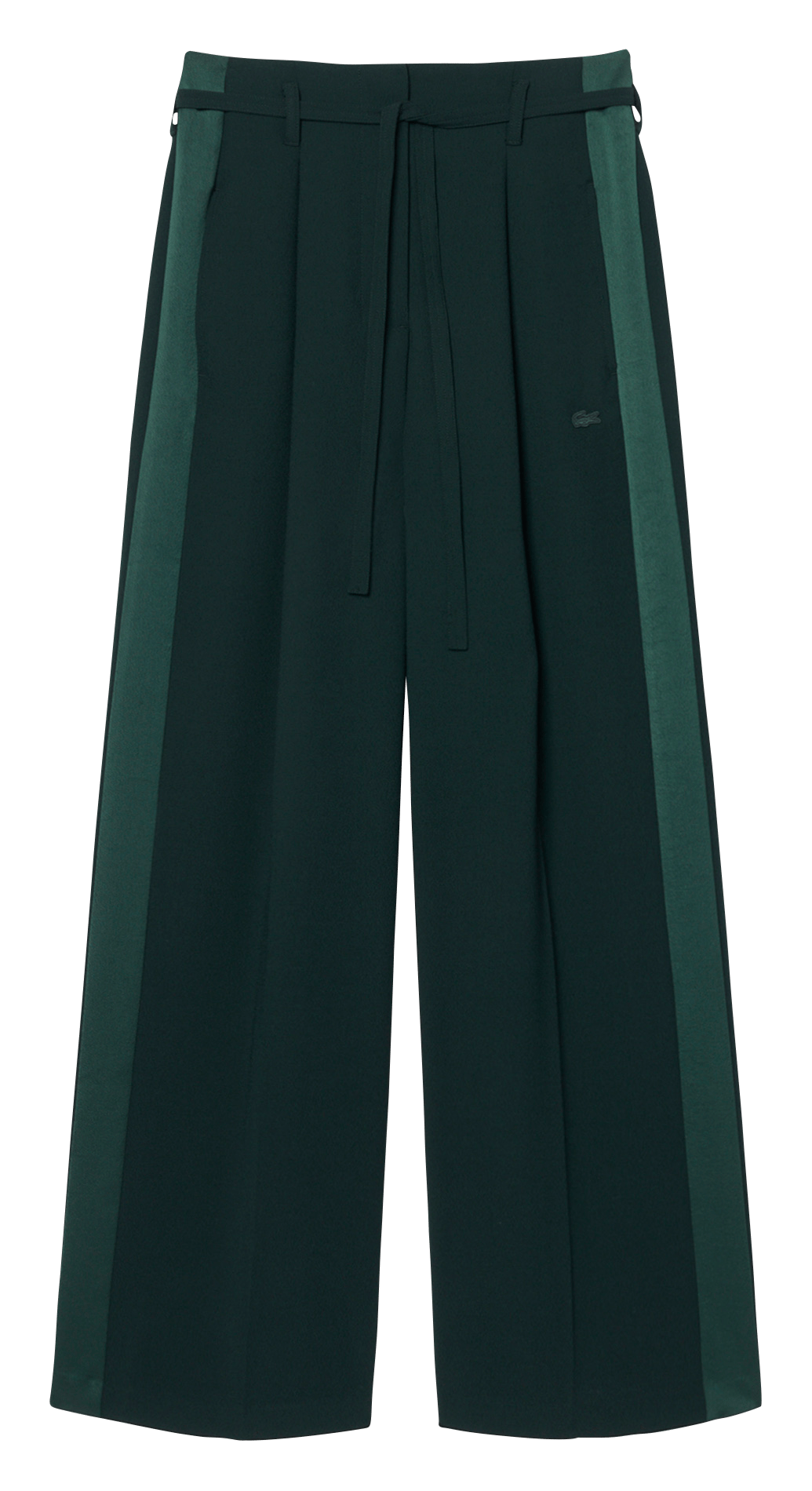 Wide-leg trousers with satin stripes LACOSTE Green
