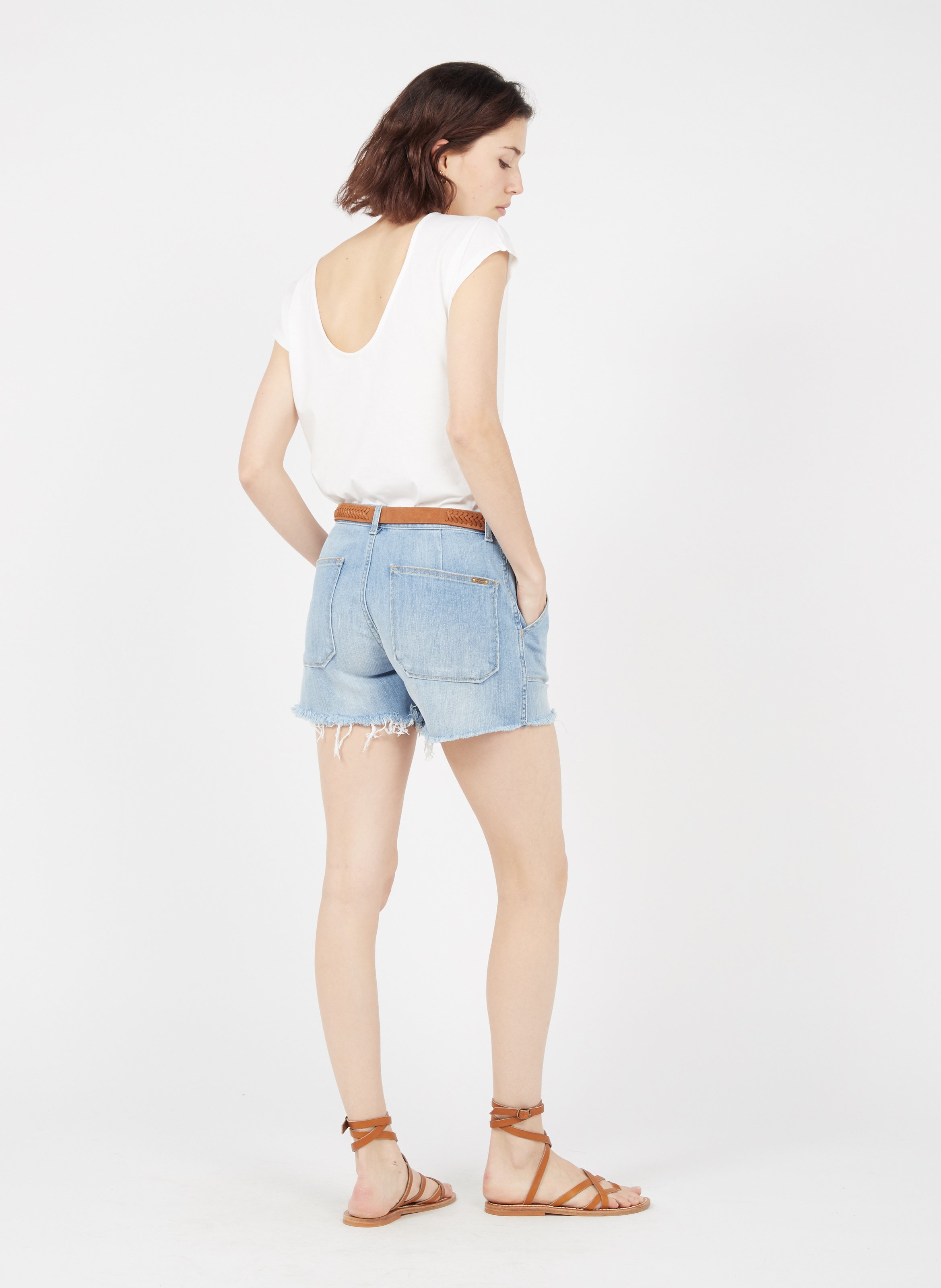 Recht short | katoenblend ACQUAVERDE Blauw