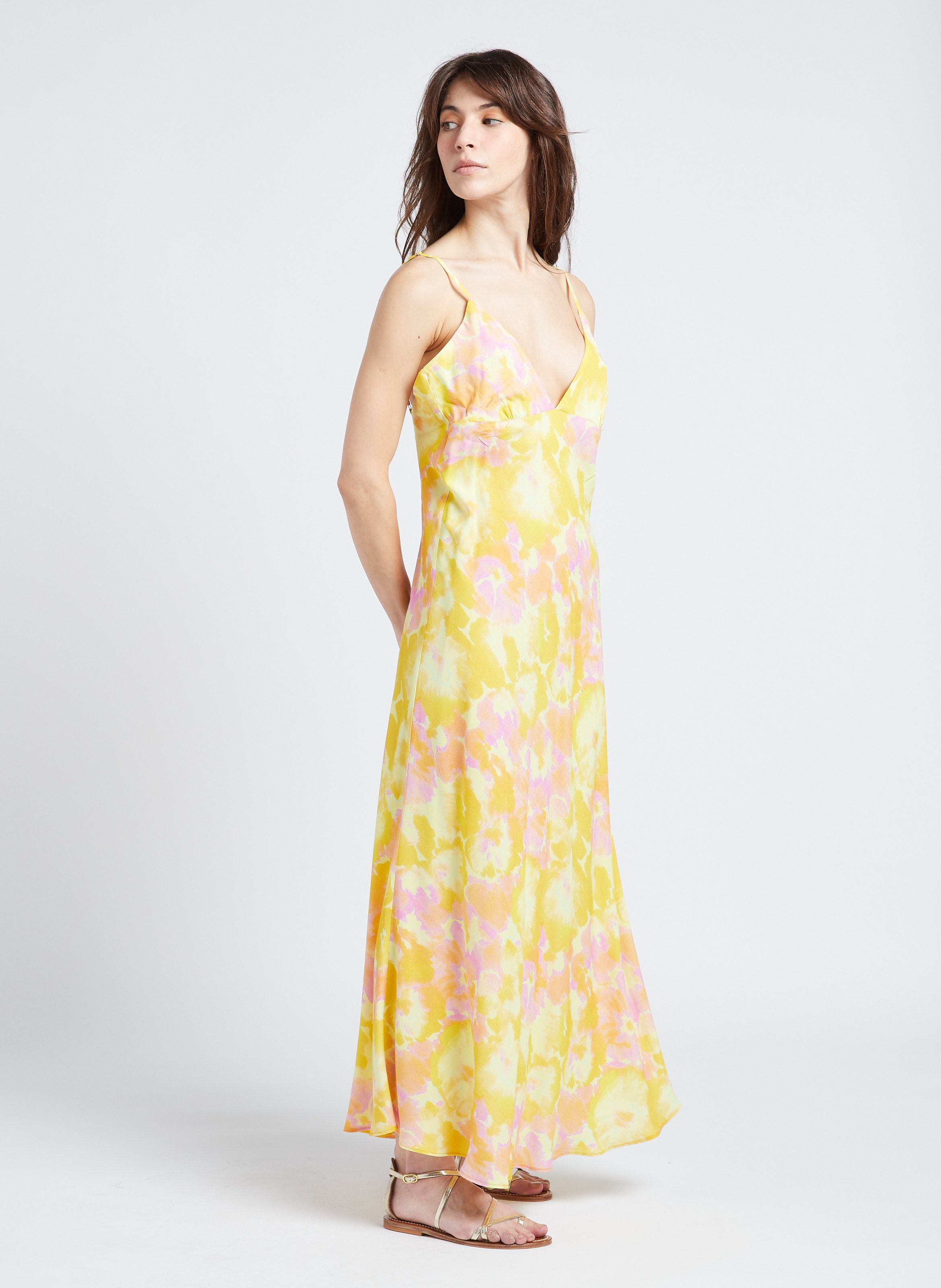 Lange jurk met print THE NEW SOCIETY Veelkleurig