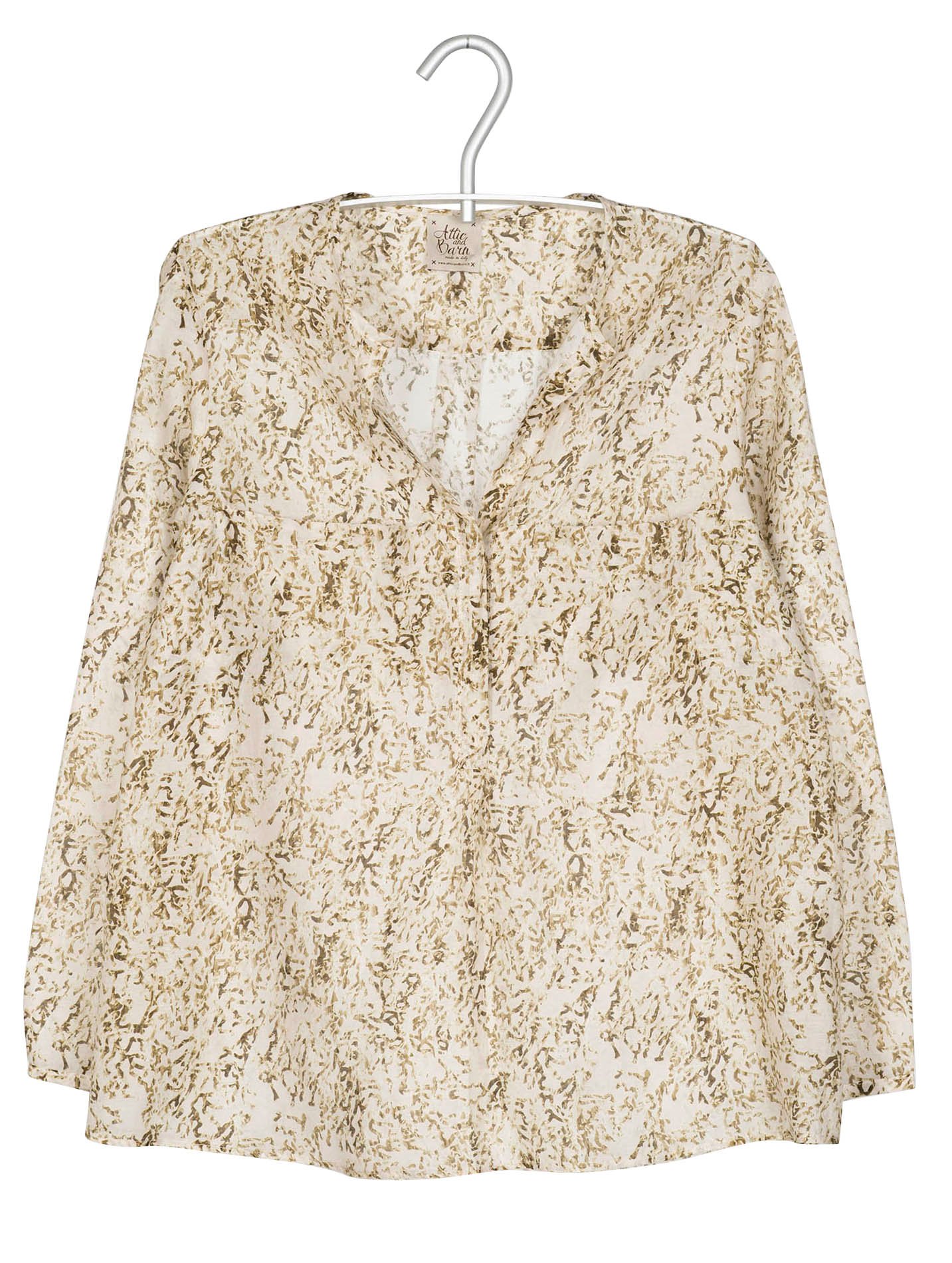 Top Womy imprimé soie ATTIC AND BARN Beige