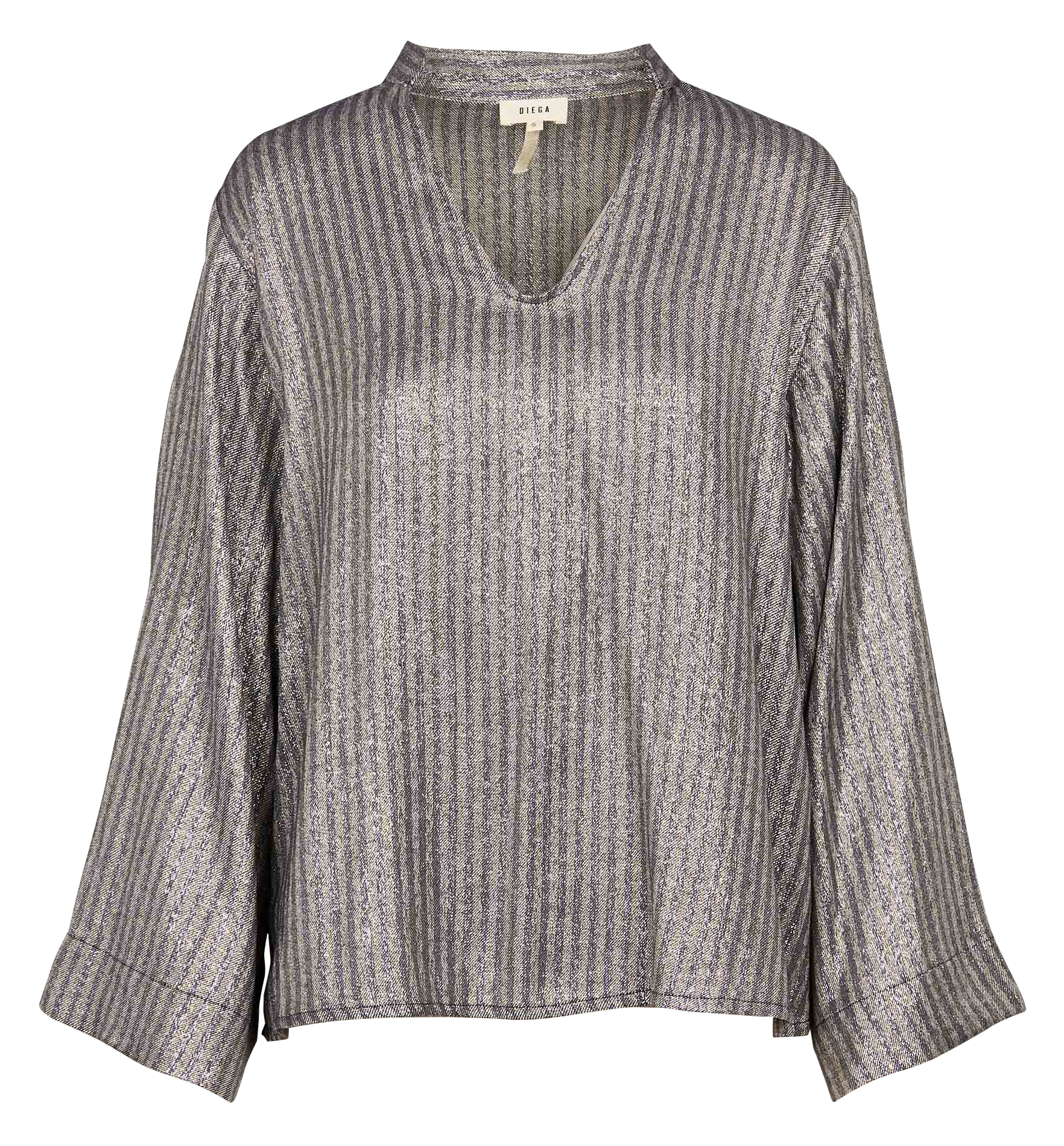 Oversized Long Sleeve Metallic Top DIEGA Beige