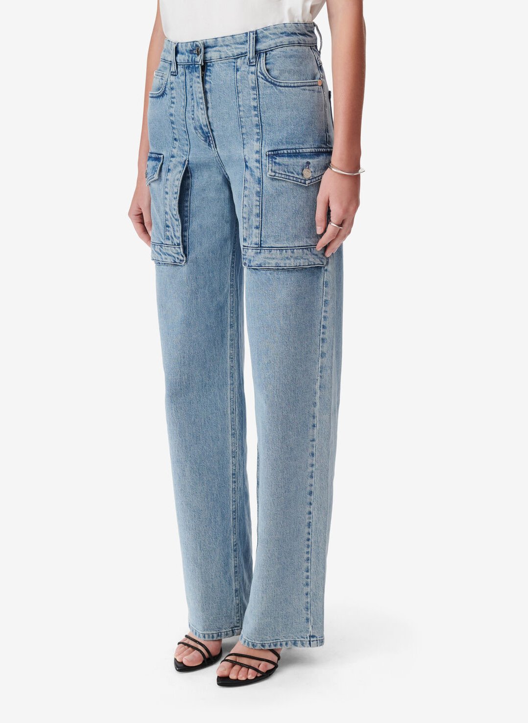 Wide-leg cotton blend jeans IRO Blue