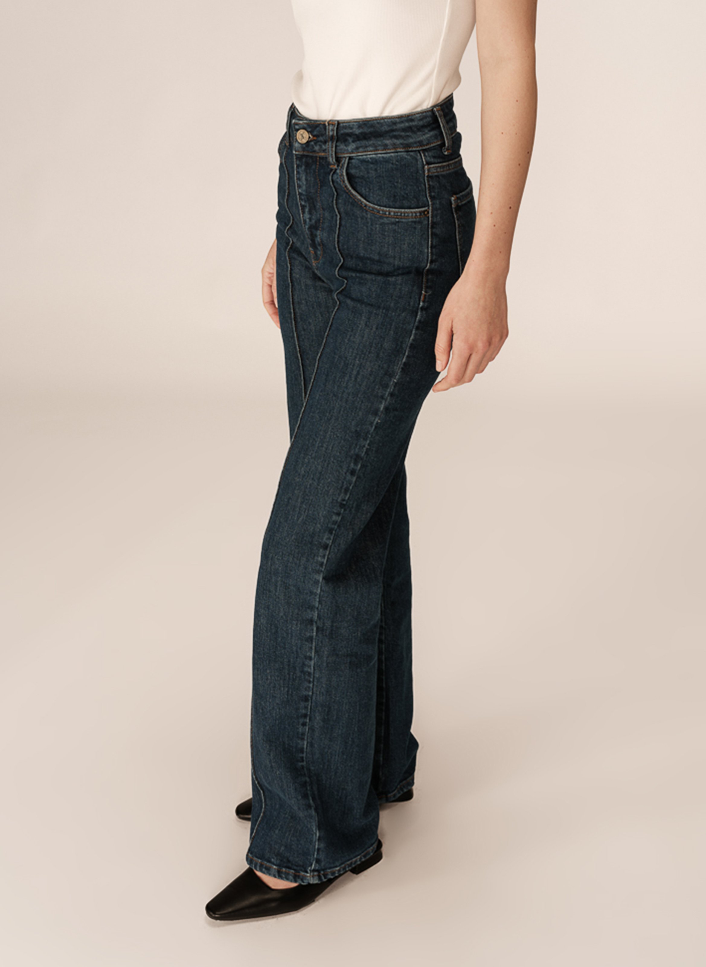 Cotton-blend straight jeans GRACE ET MILA Blue