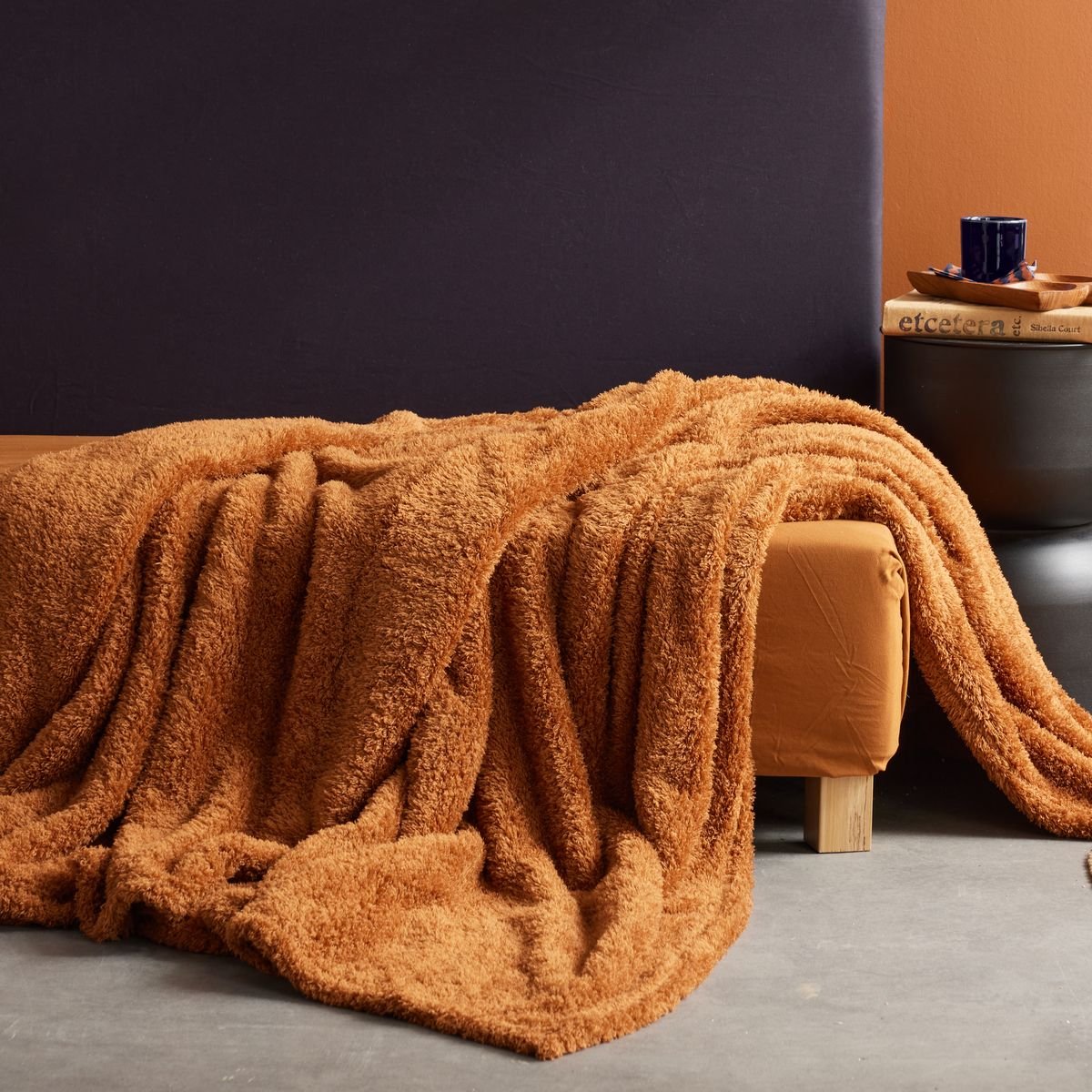 Solid fleece plaid TODAY LINGE DE MAISON Brown