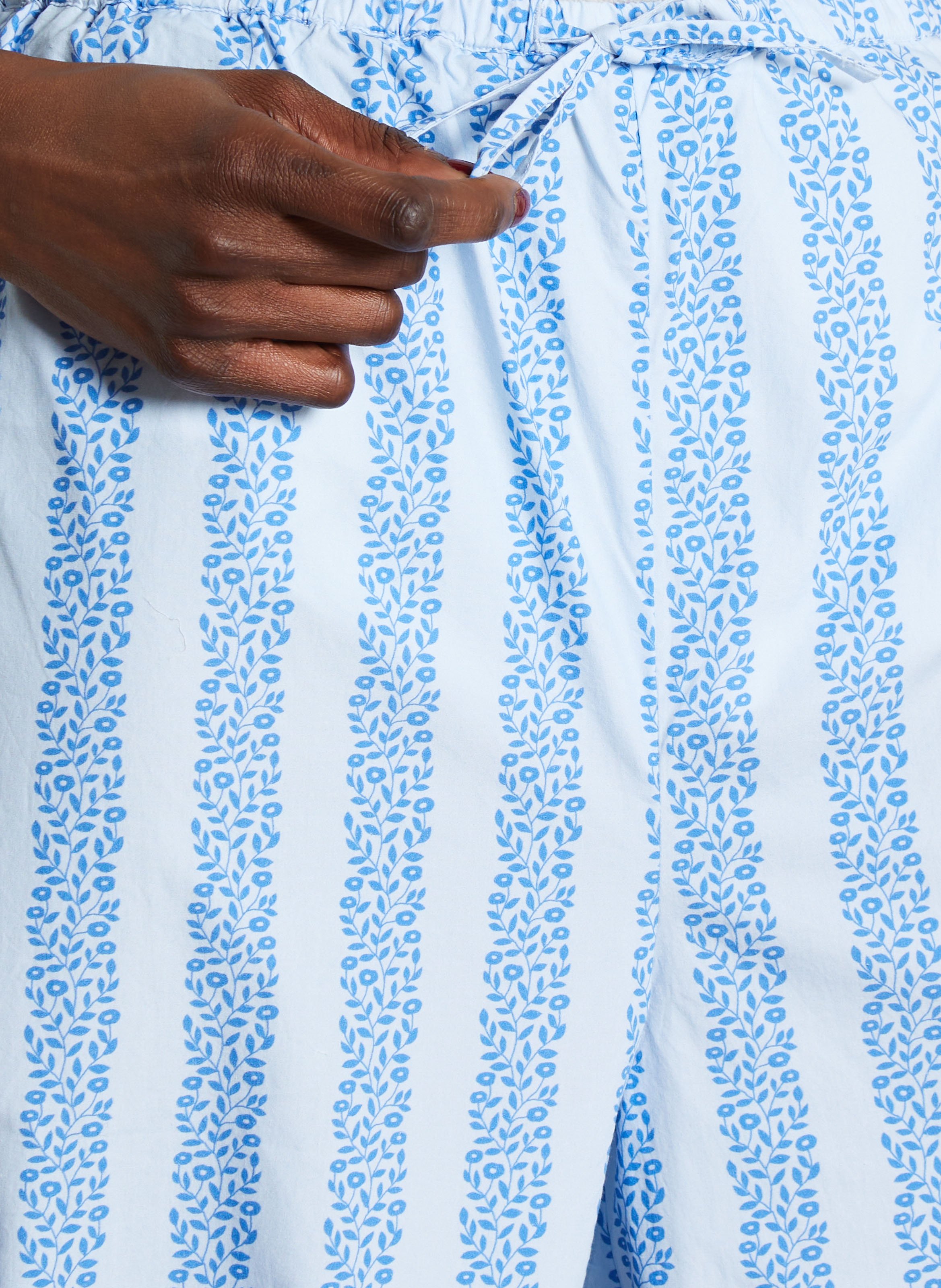 Lichte katoenen broek met opdruk Blauw