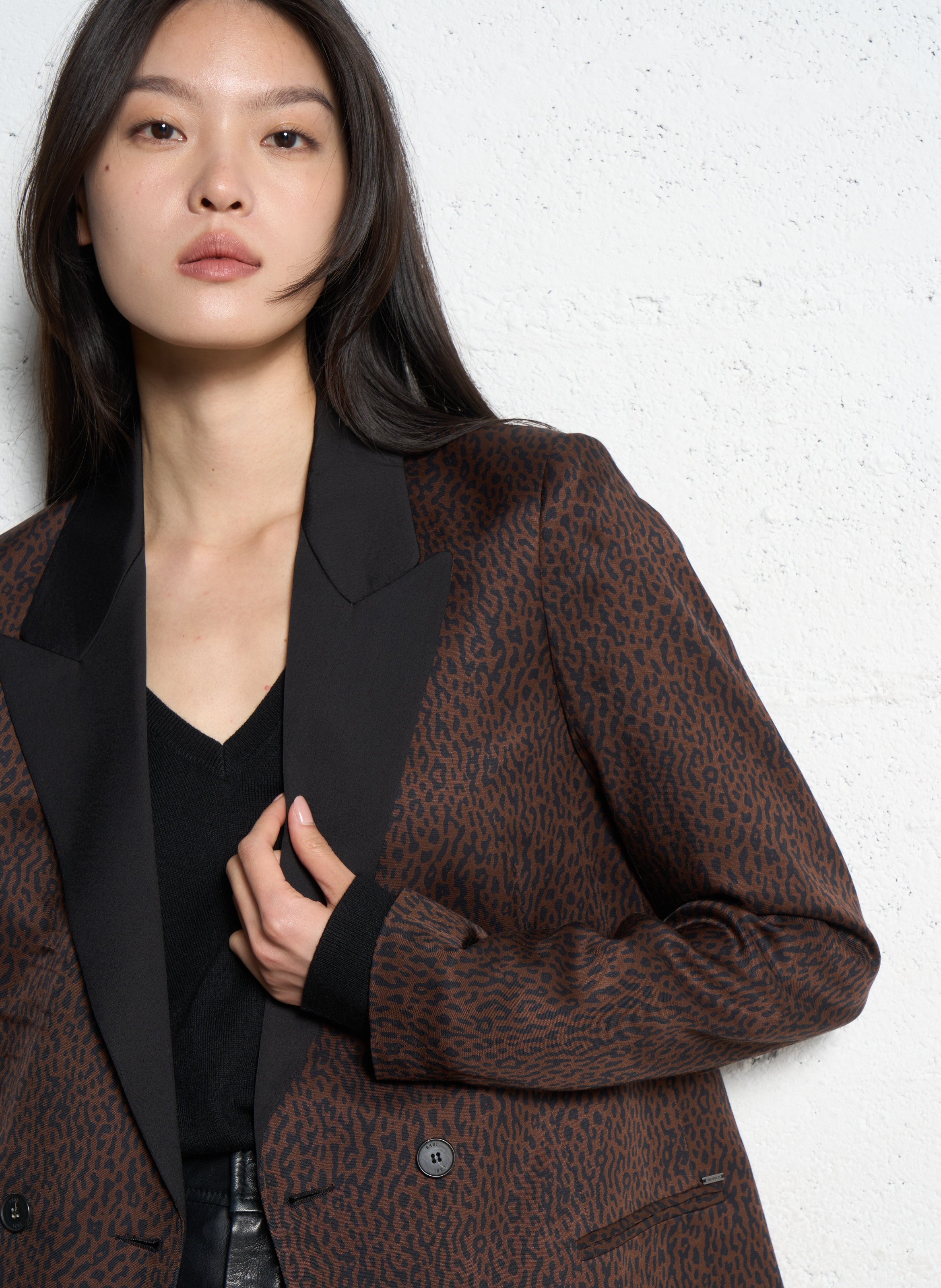 Blazer met print IKKS Bruin