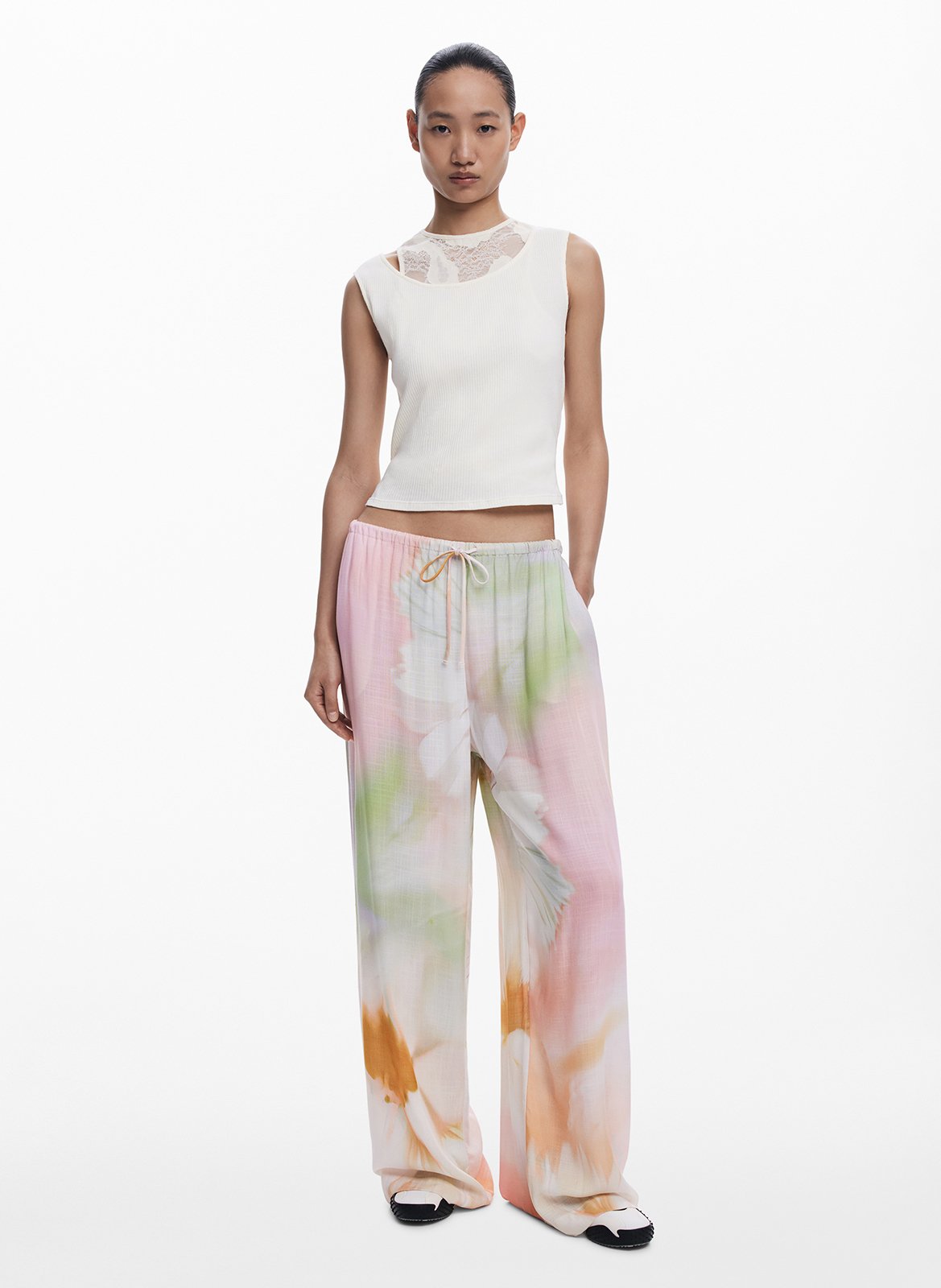 Pantaloni lunghi fluidi stampati DESIGUAL Multicolore