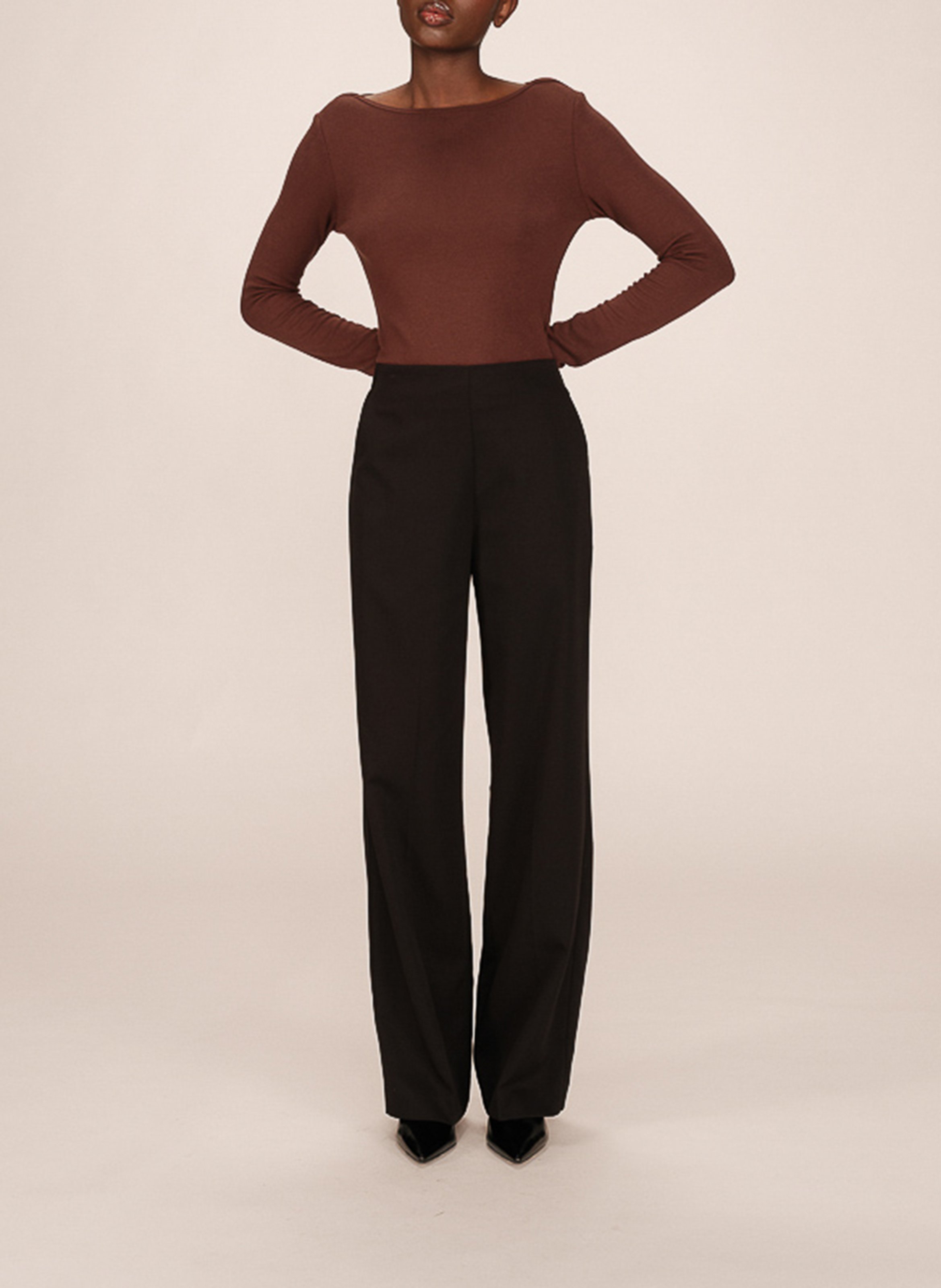 Pantalon droit de tailleur GRACE ET MILA Noir