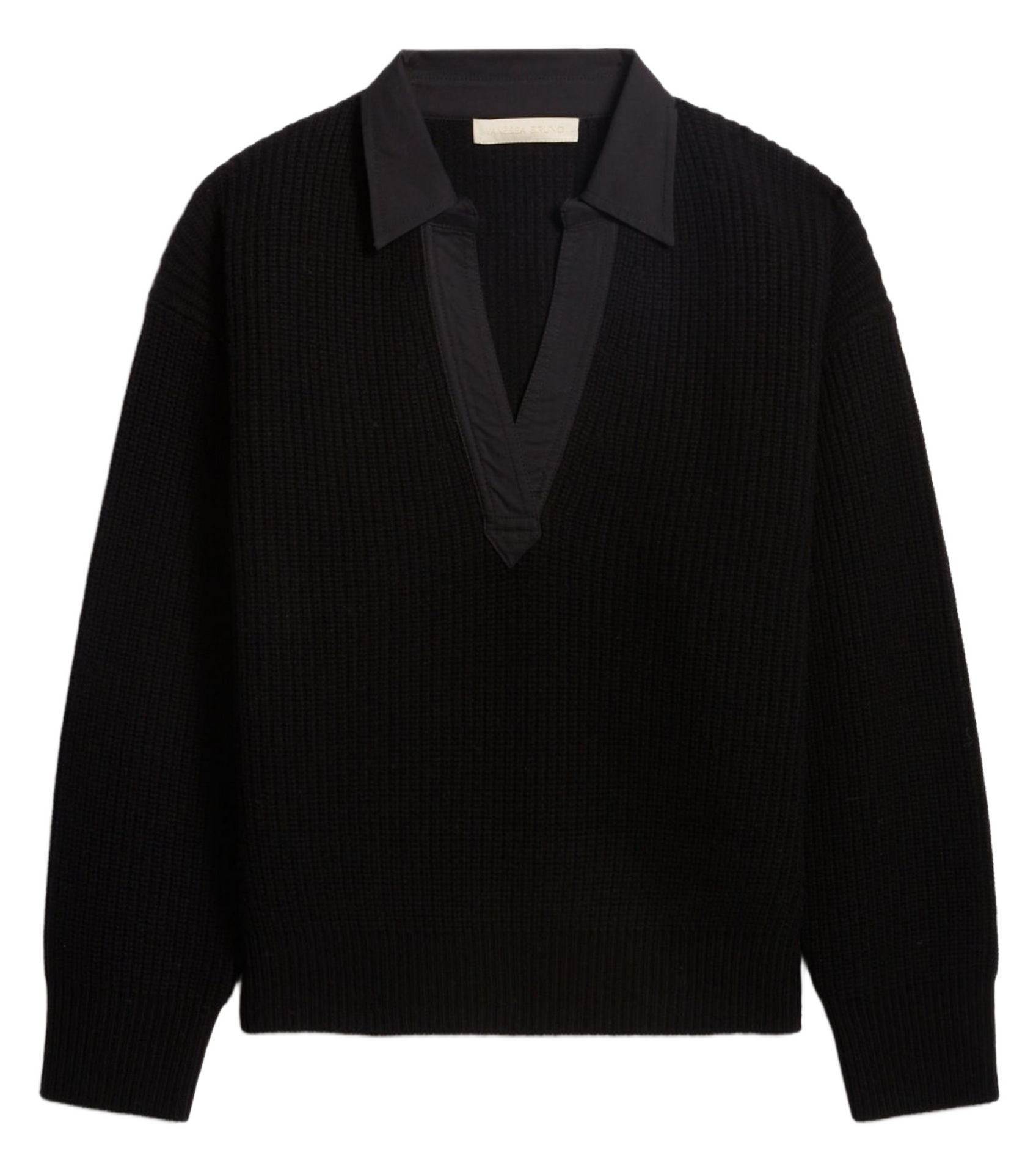 Pull col polo en laine VANESSA BRUNO Noir