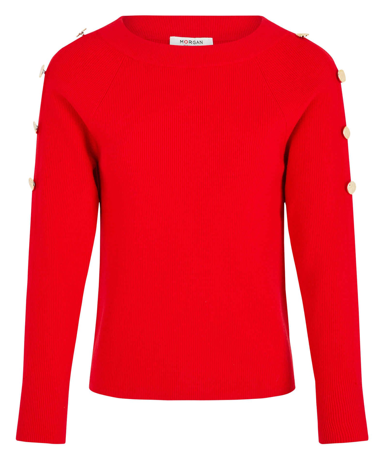 Rechte bootnek trui MORGAN Rood
