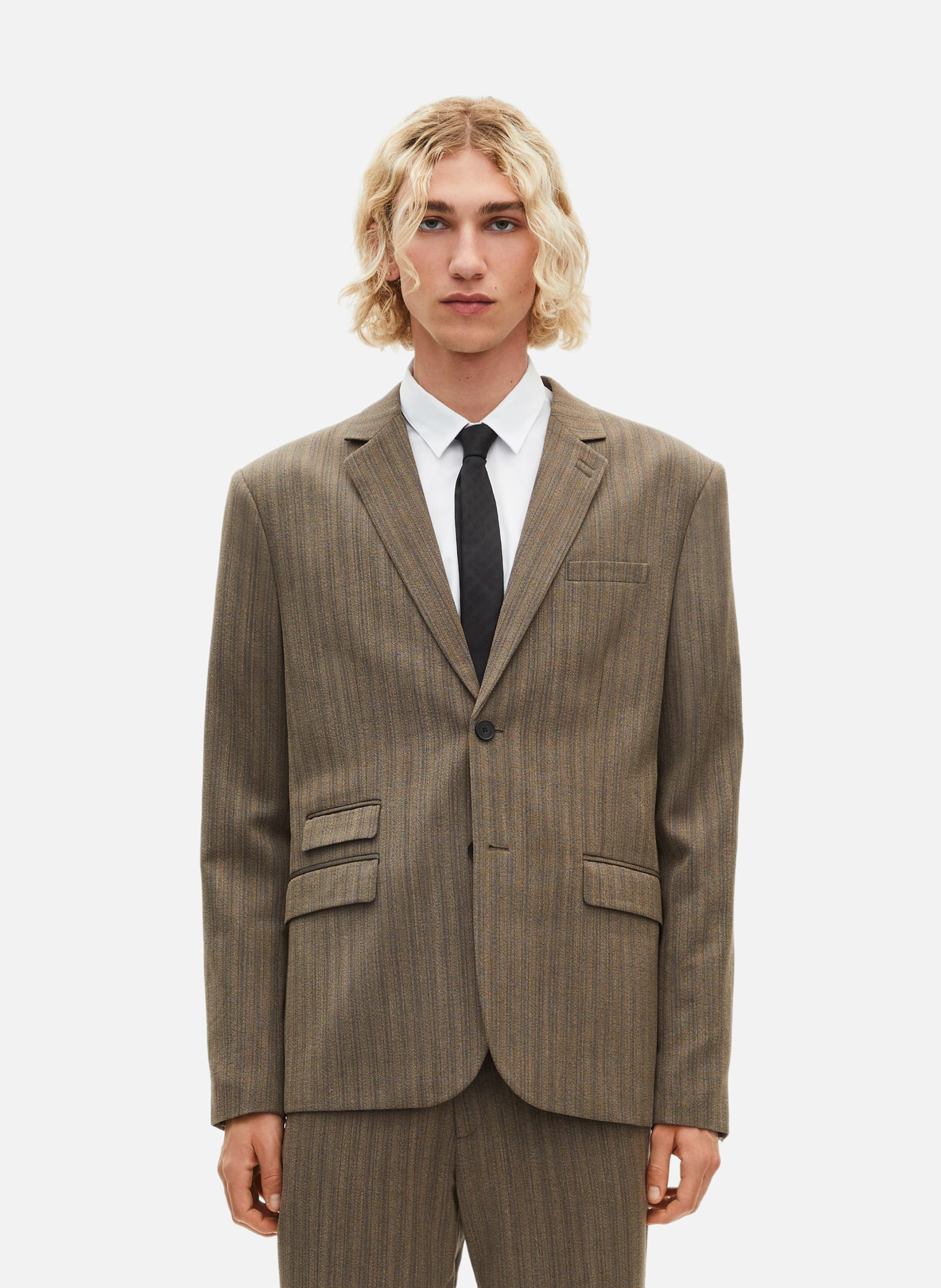 Striped suit jacket THE KOOPLES Brown