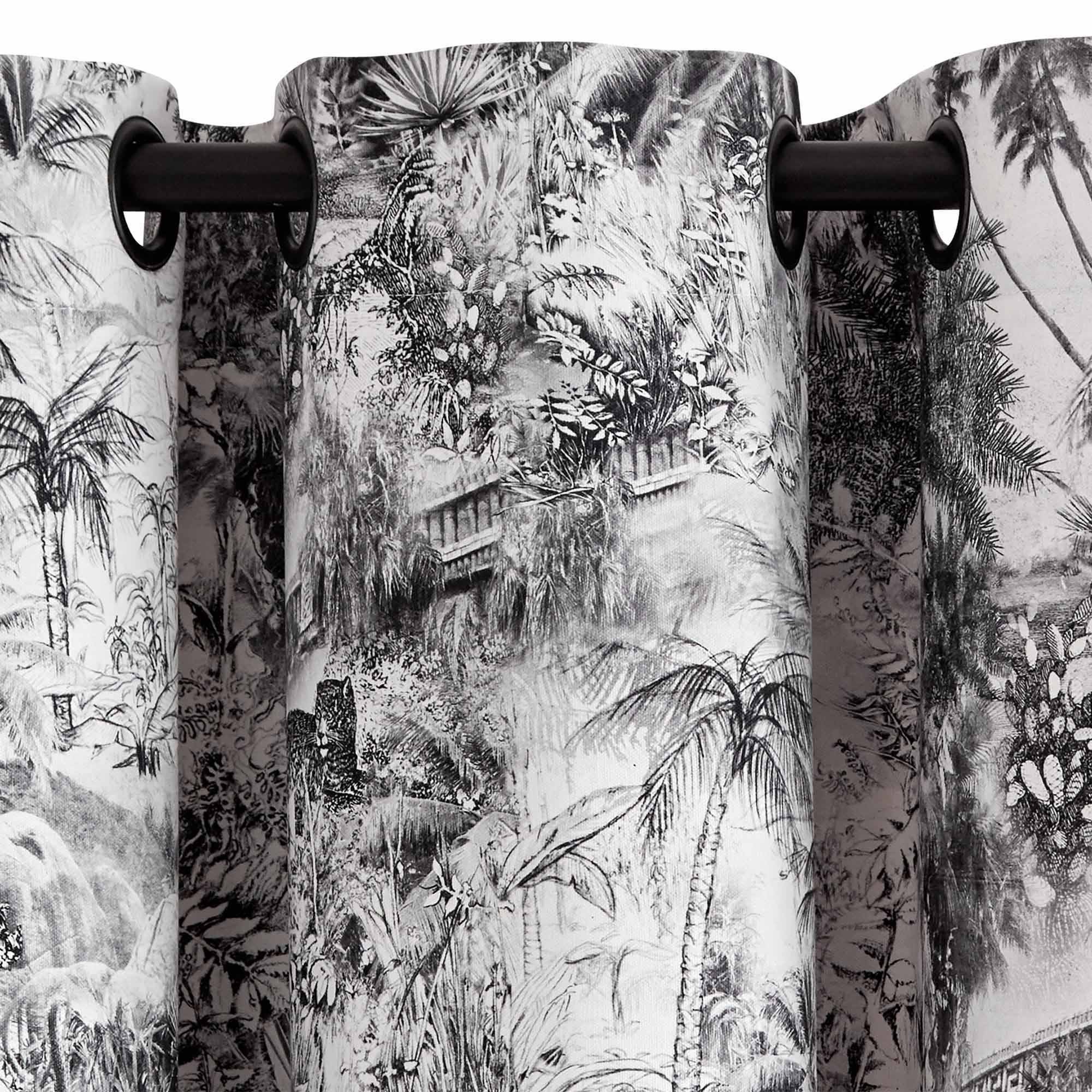 Curtain with black eyelets MADURA White