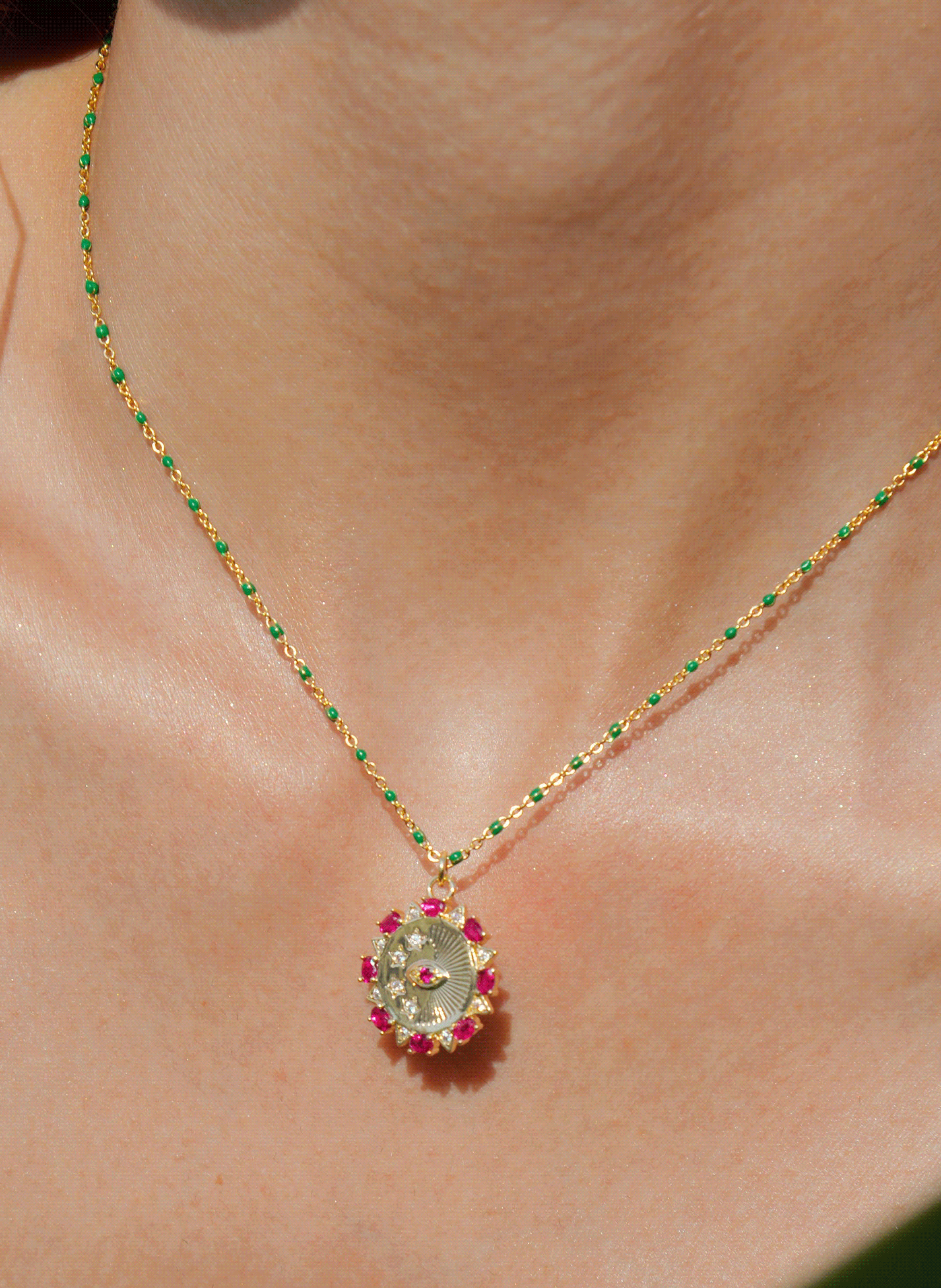 Chain necklace with pendant HIPANEMA Pink