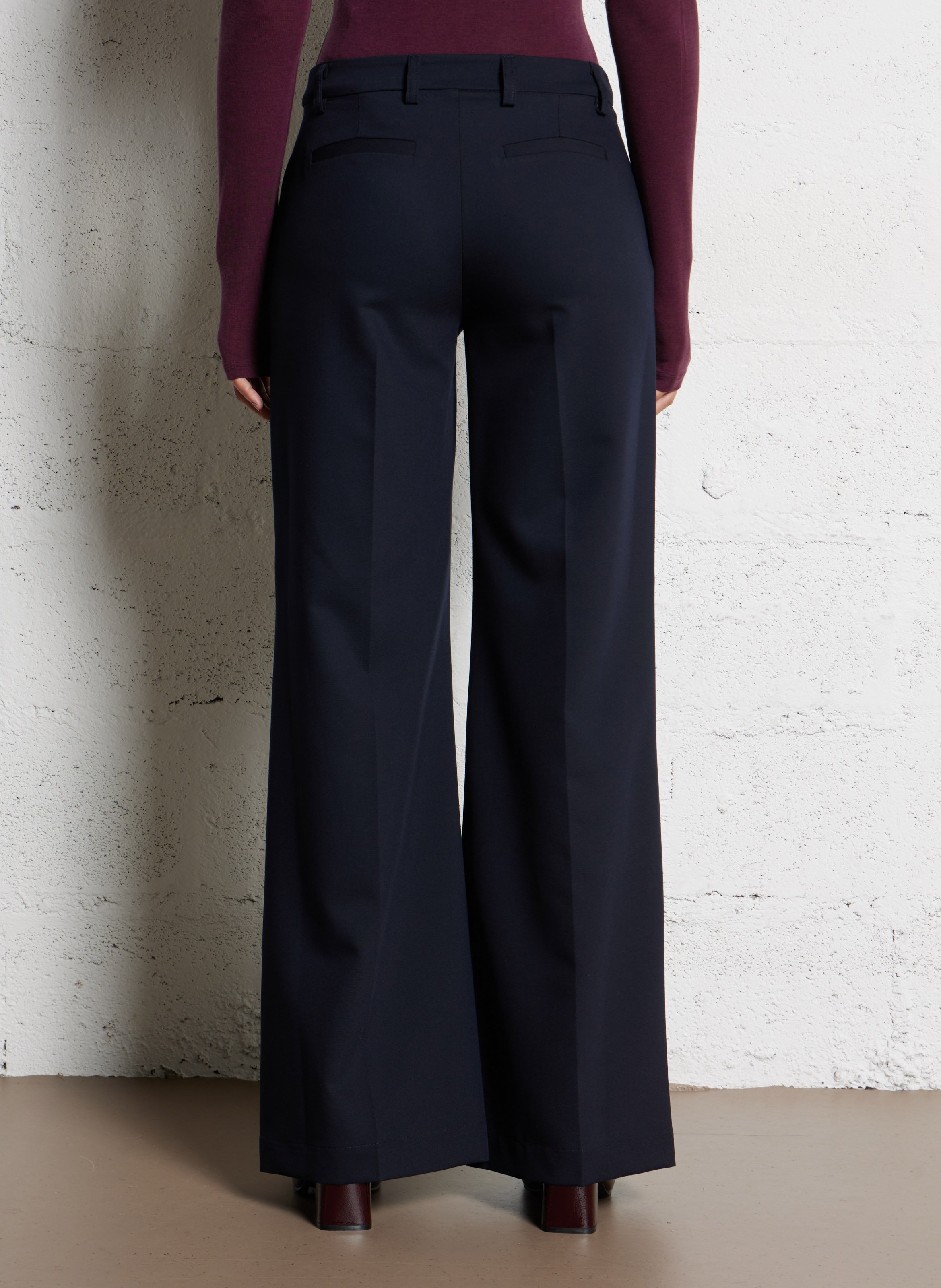 Pantalon taille haute droit uni IMPERIAL Bleu