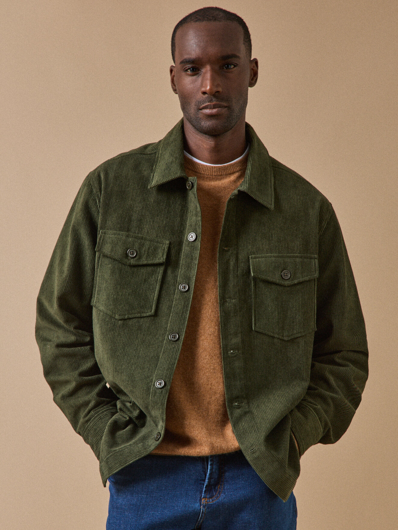 Corduroy overshirt CYRILLUS Green