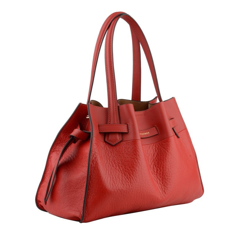 Handbag - cowhide leather POURCHET Red