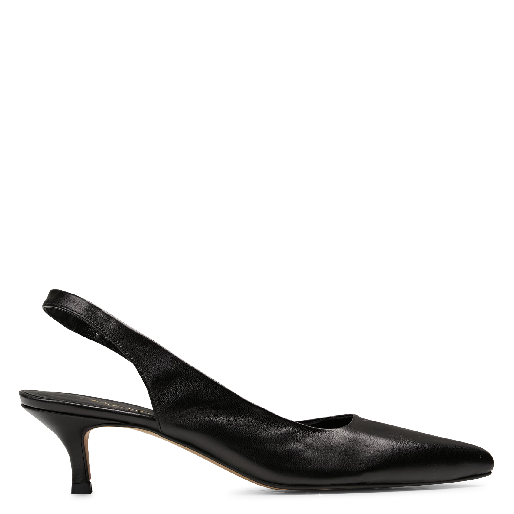 Puntige leren pumps met bandje MAISON 123 Zwart