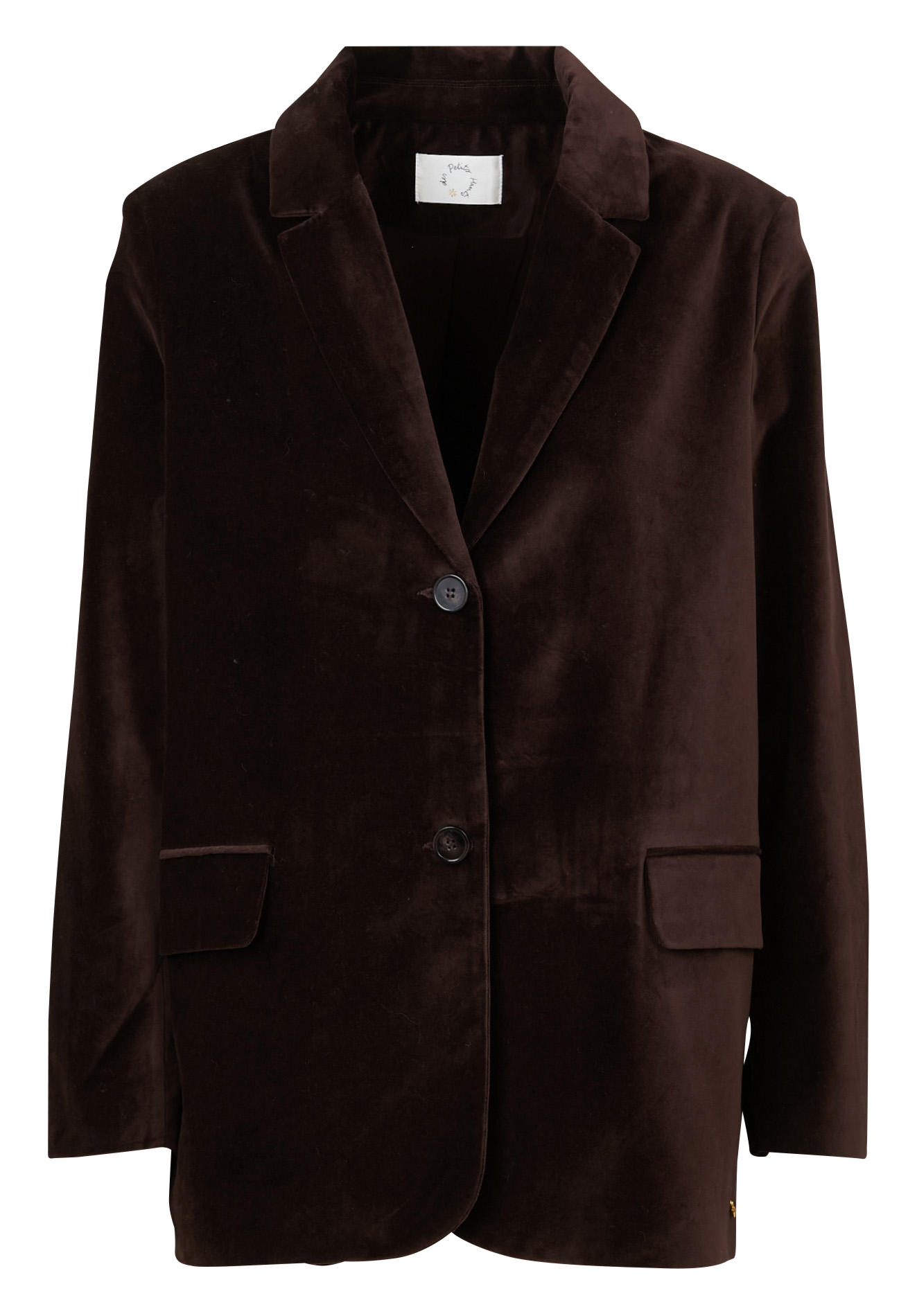 Taillierter Baumwoll-Blazer DES PETITS HAUTS Braun