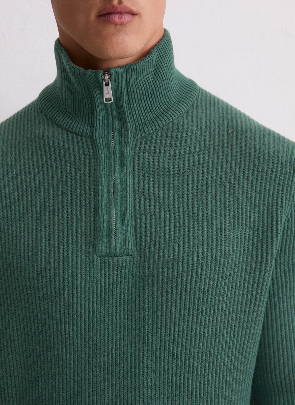 Pull droit col montant en coton mélangé MARC O'POLO Vert