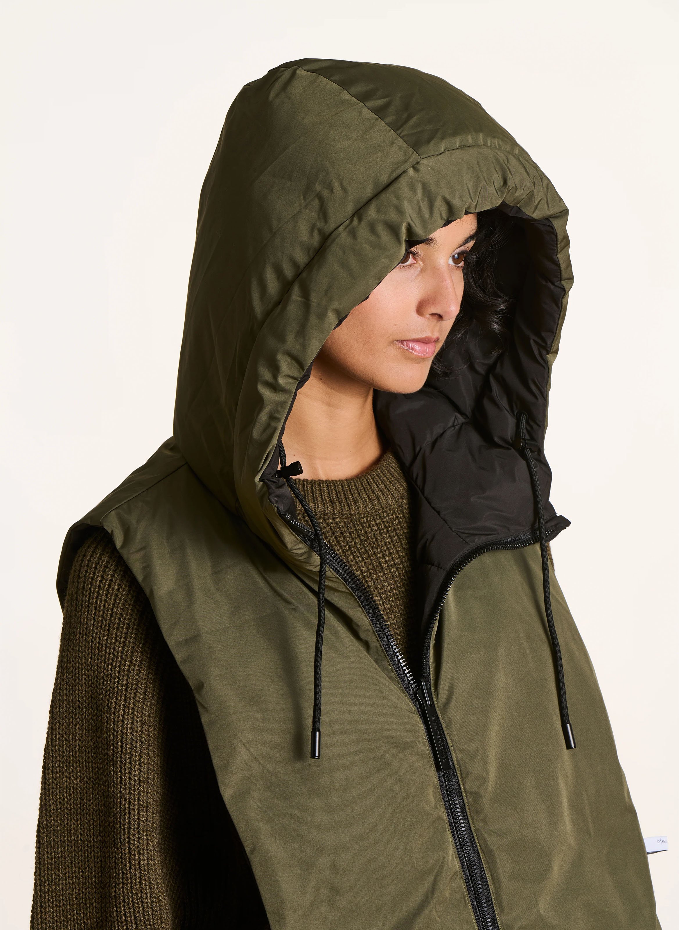 Capuche matelassé amovible LA FEE MARABOUTEE Noir