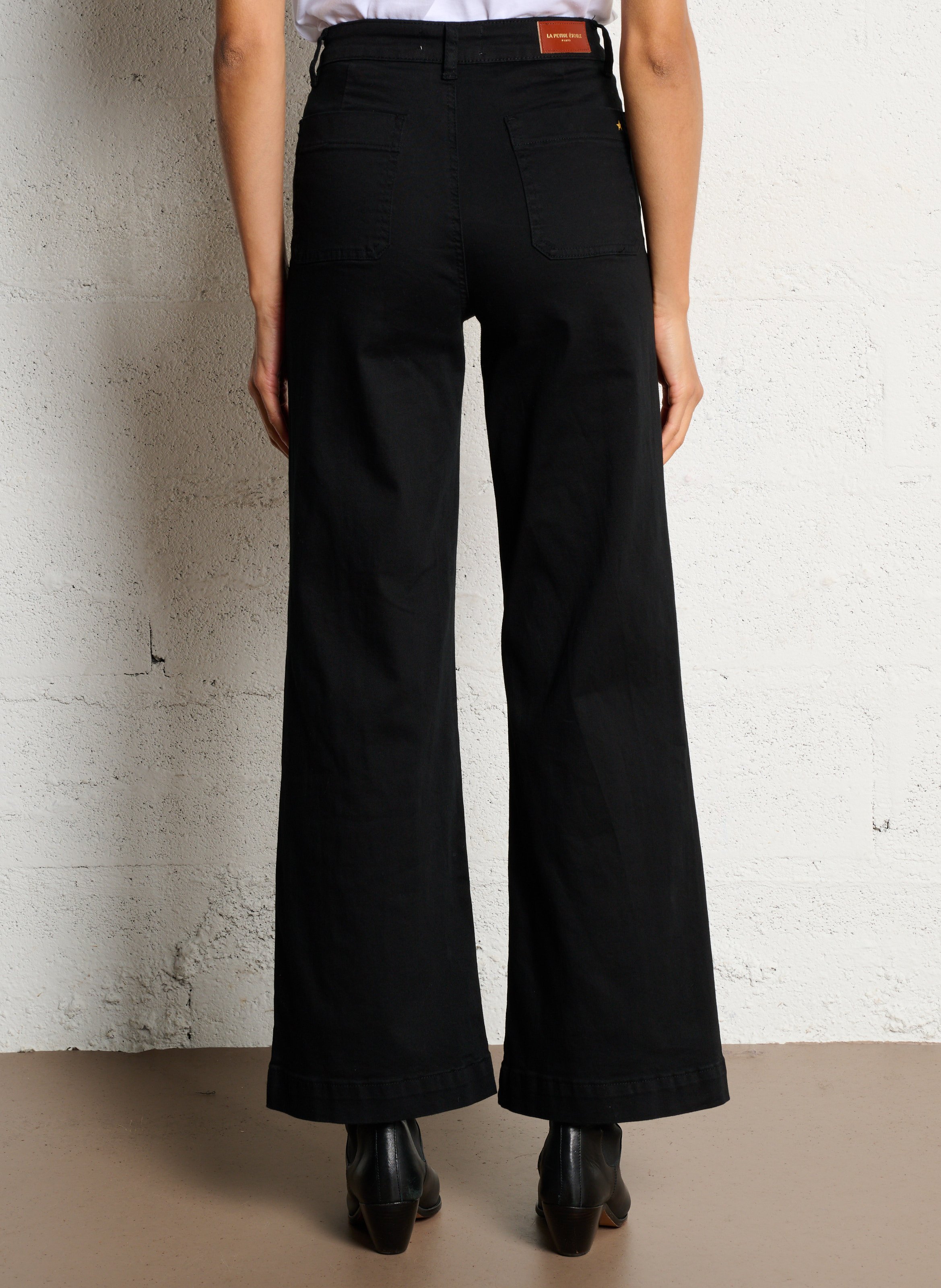 Pantalon large uni à poches plaquées LA PETITE ETOILE Noir