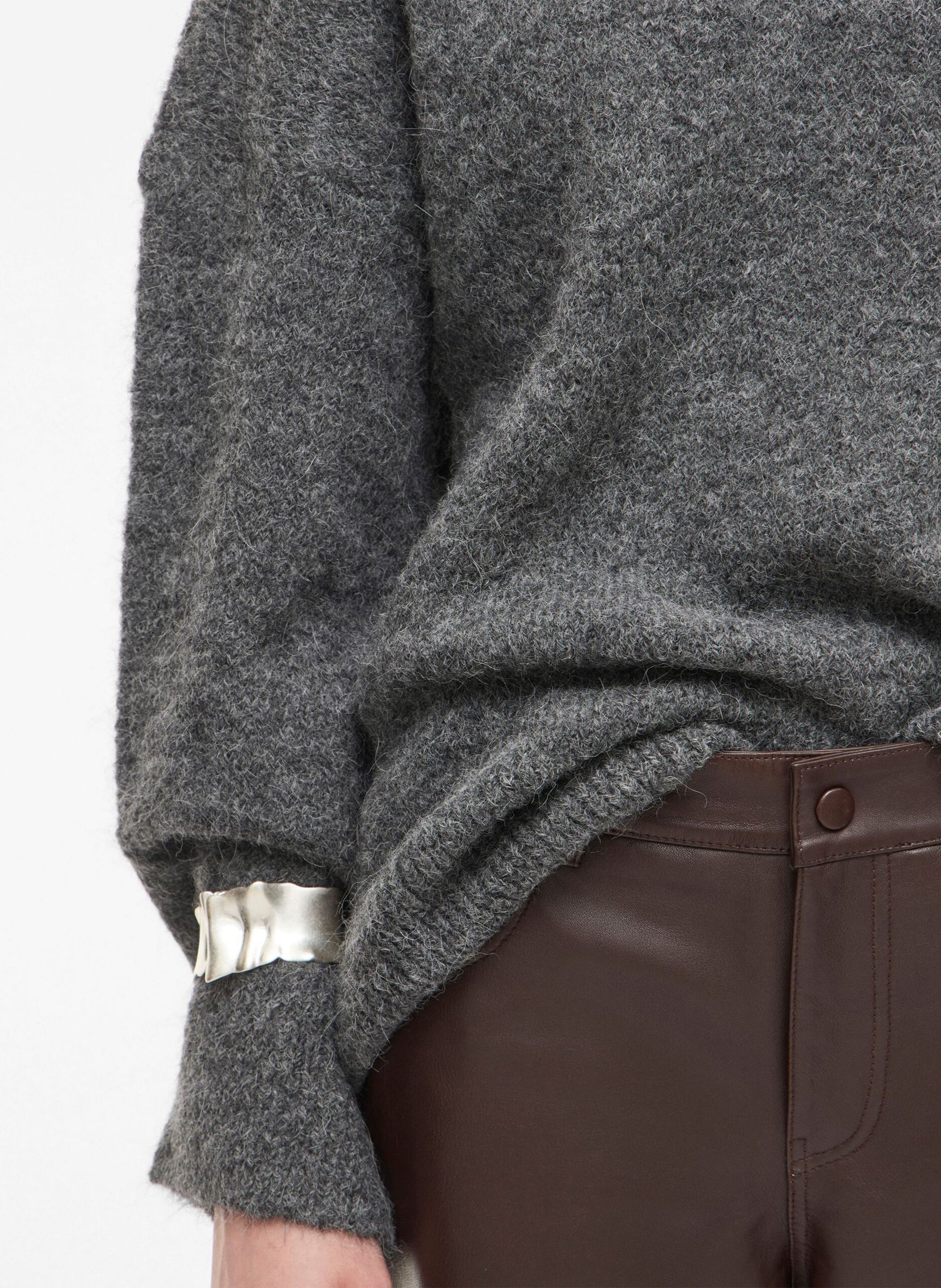 Gestreepte wollen trui ROUGE EDIT Grijs