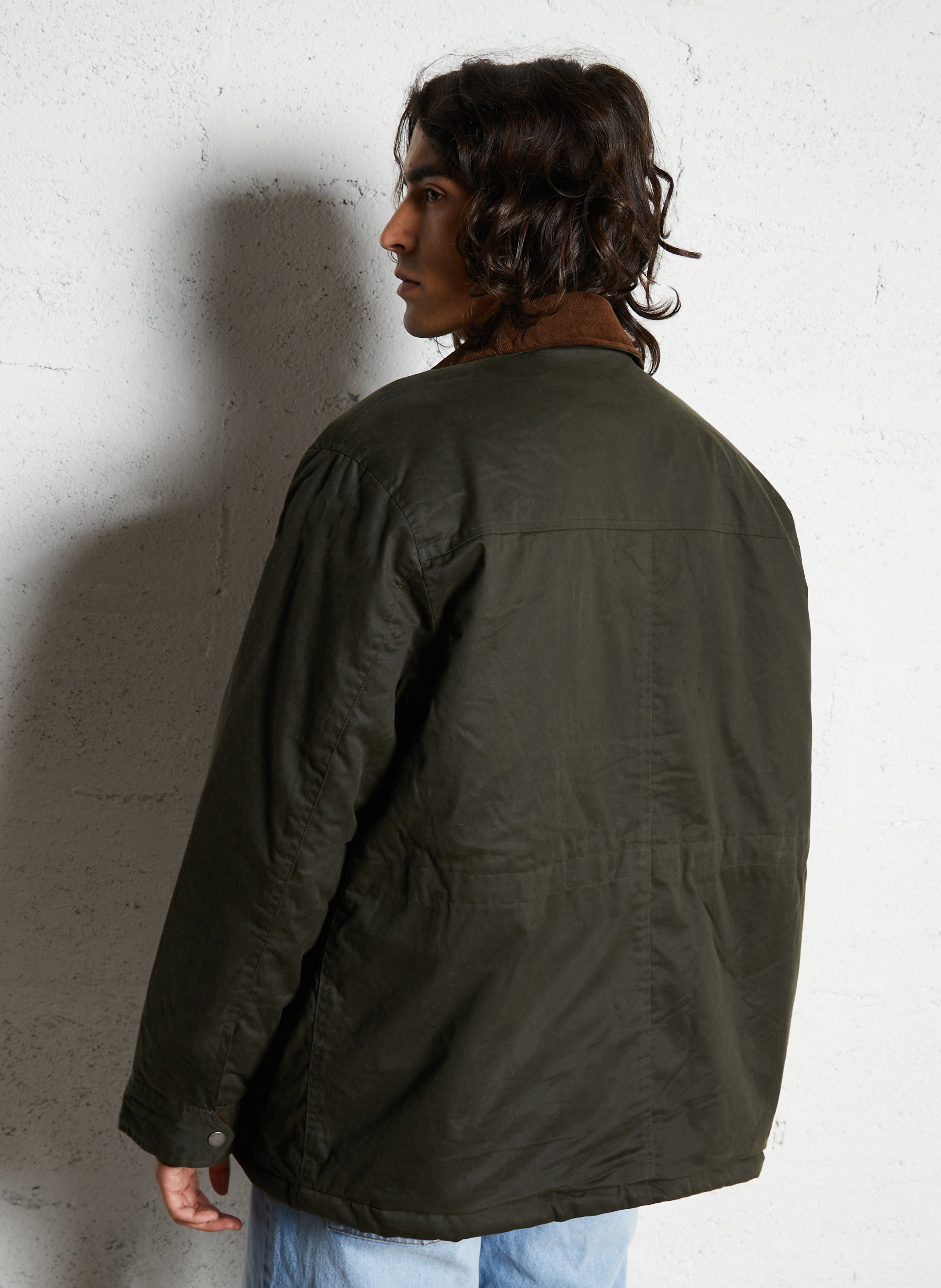 Solid straight parka with high collar PEPE JEANS Green