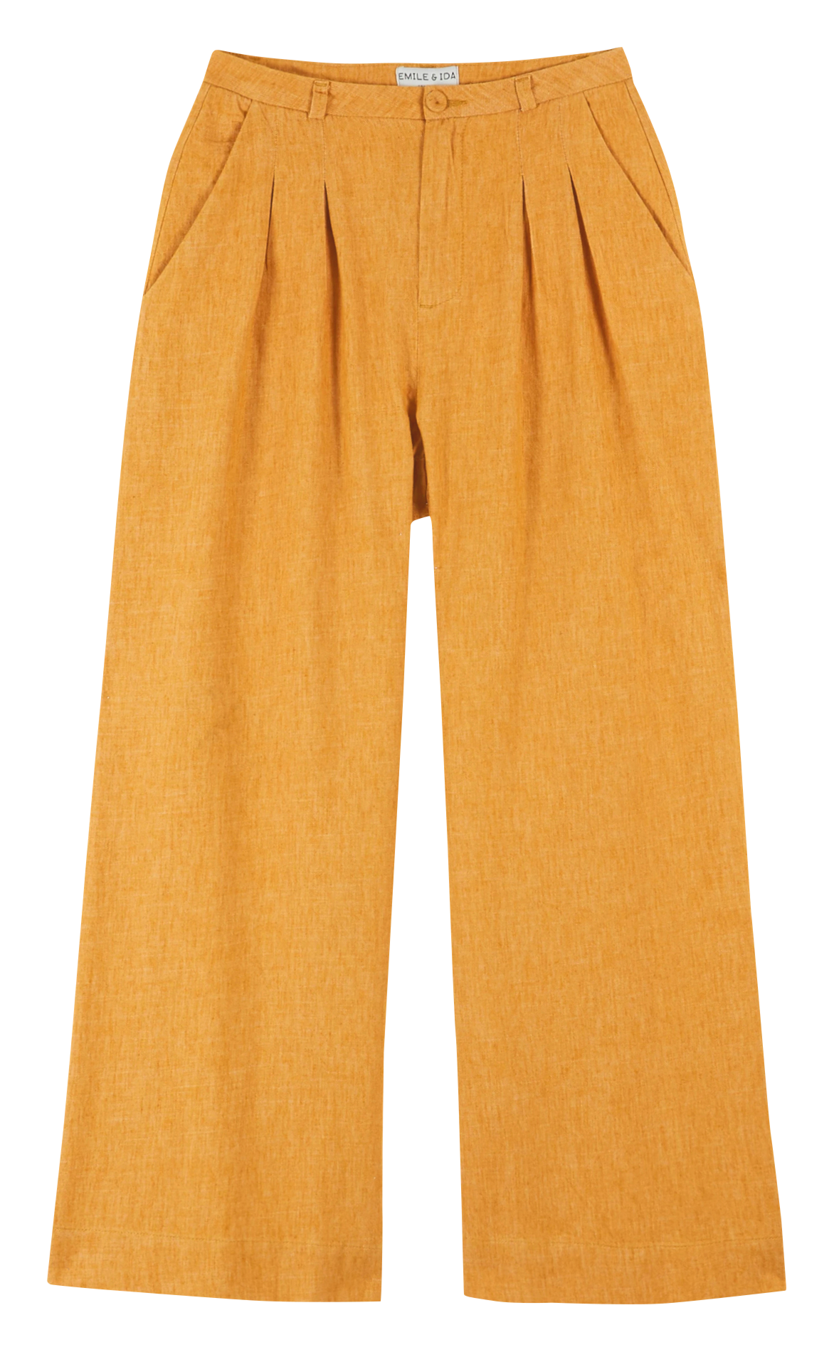 Pantalon large en coton mélangé DAIM Moutarde chine