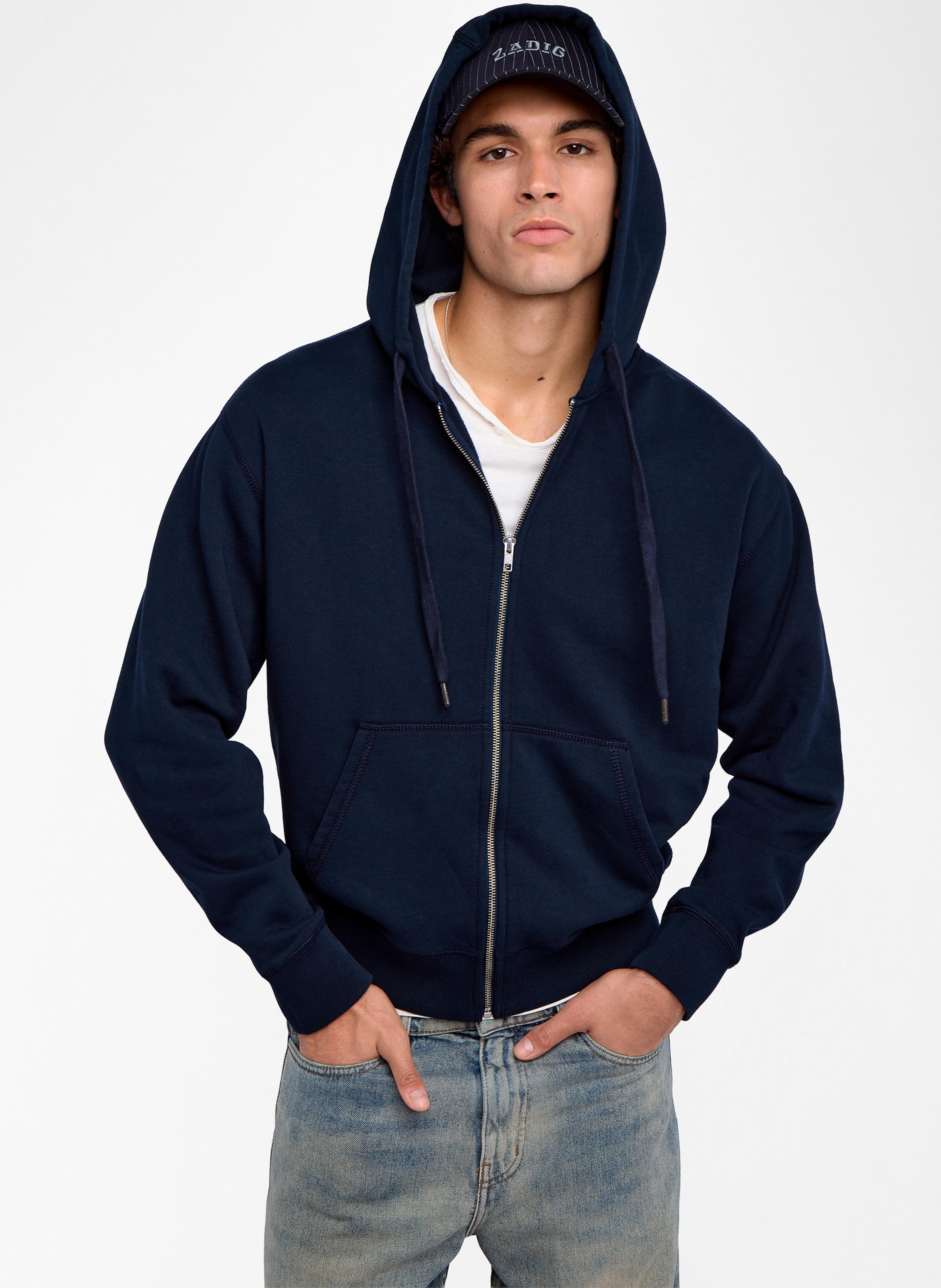 Straight cotton-blend hoodie ZADIG&VOLTAIRE Blue