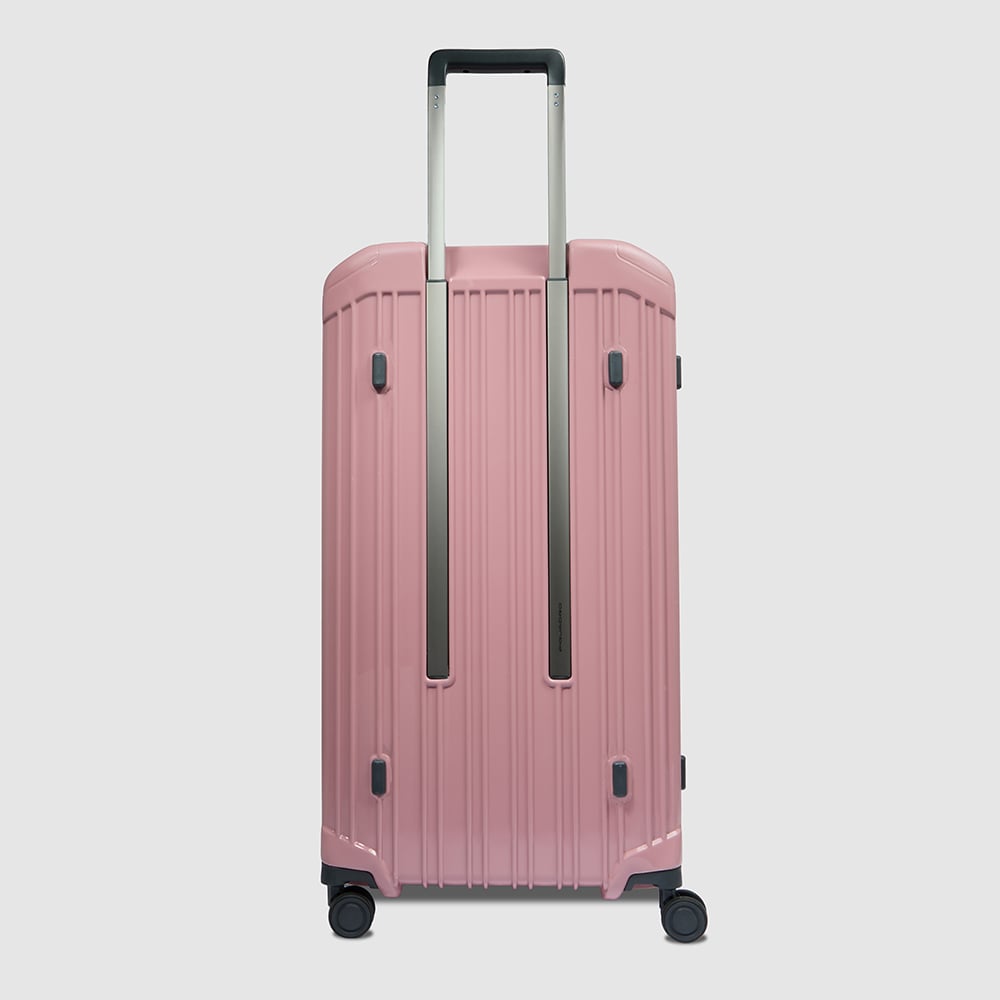 4-wheel trunk format trolley suitcase with TSA lock and removable washable lining PIQUADRO Pink